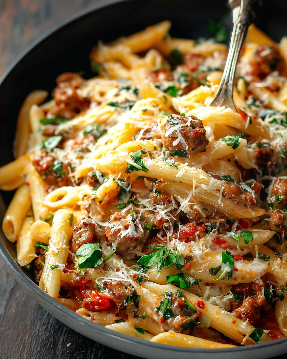 Creamy Tuscan Sausage Pasta