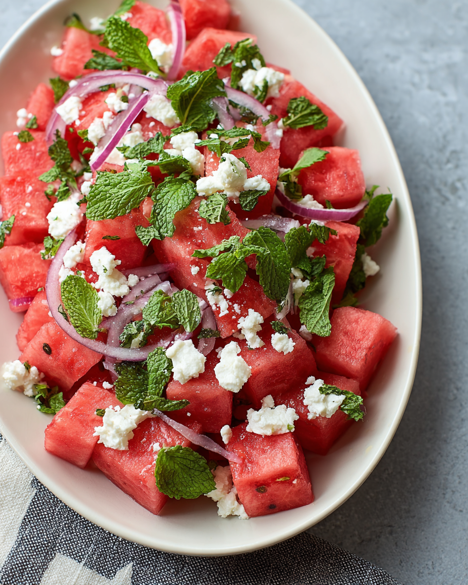 Watermelon Mint Feta Salad