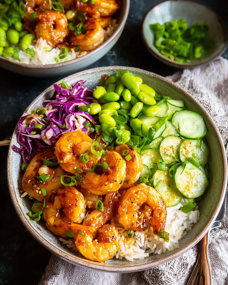 Honey Sriracha Shrimp Bowls