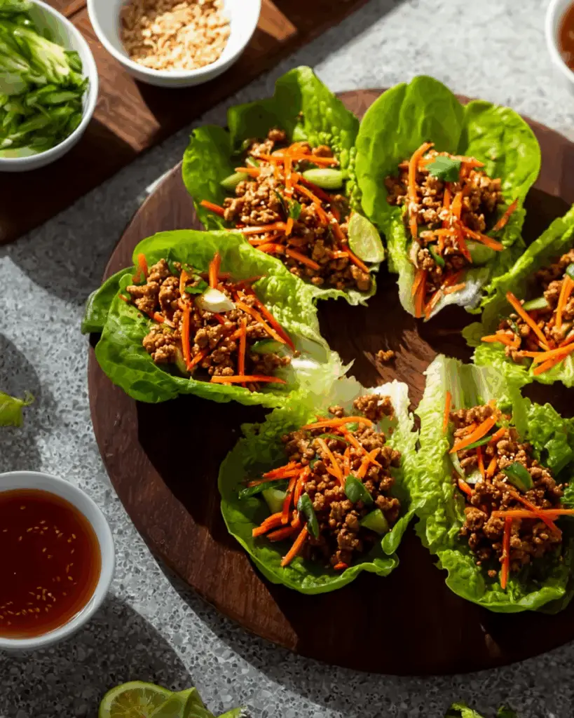 Lettuce Wraps with Ground Turkey and Veggies