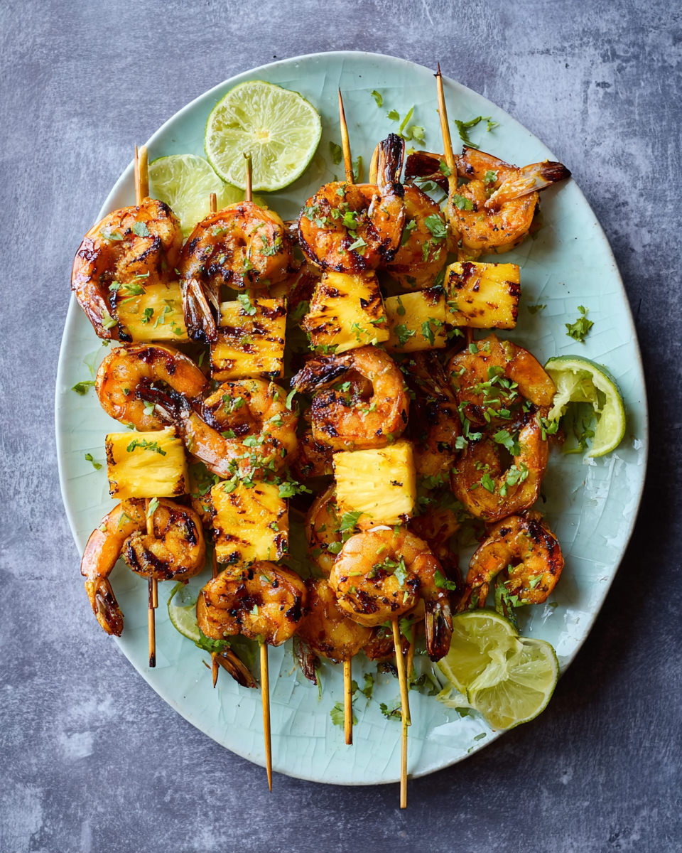 Grilled Shrimp & Pineapple Skewers