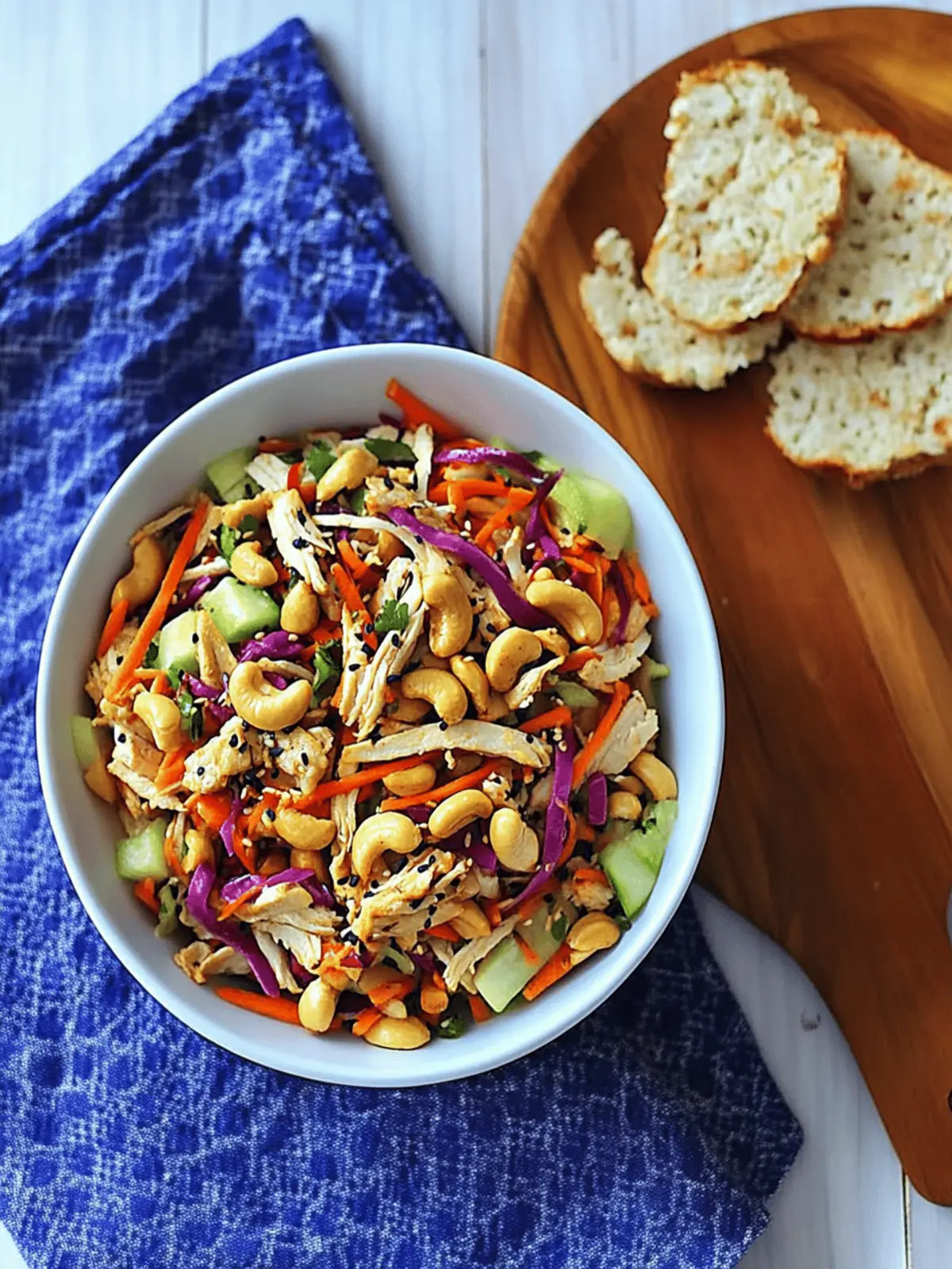 Chicken Cashew Crunch Salad with Sesame Dressing
