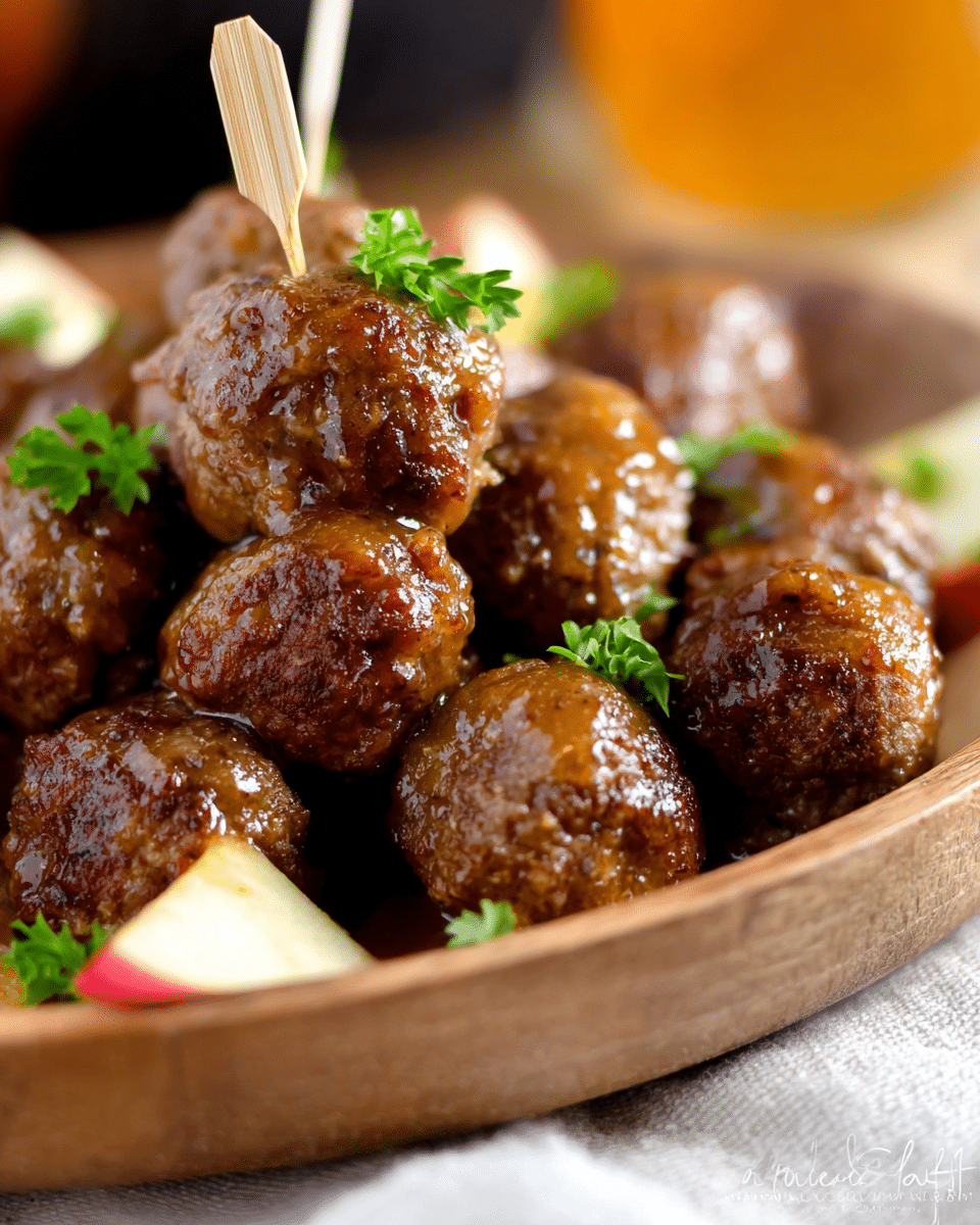 Slow Cooker Apple Cider Maple Meatballs