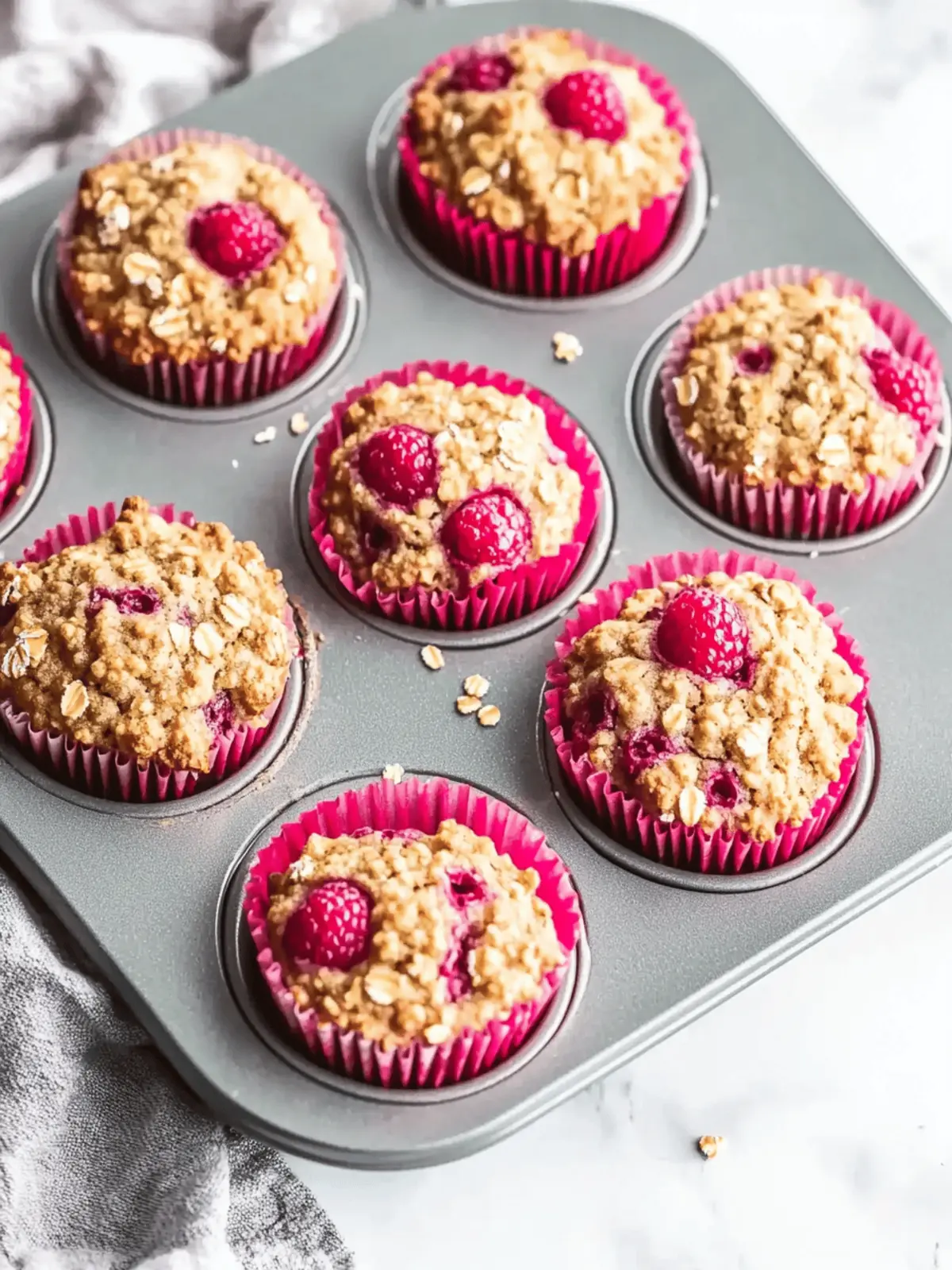 Raspberry Protein Oatmeal Muffins for a Healthy Morning Boost