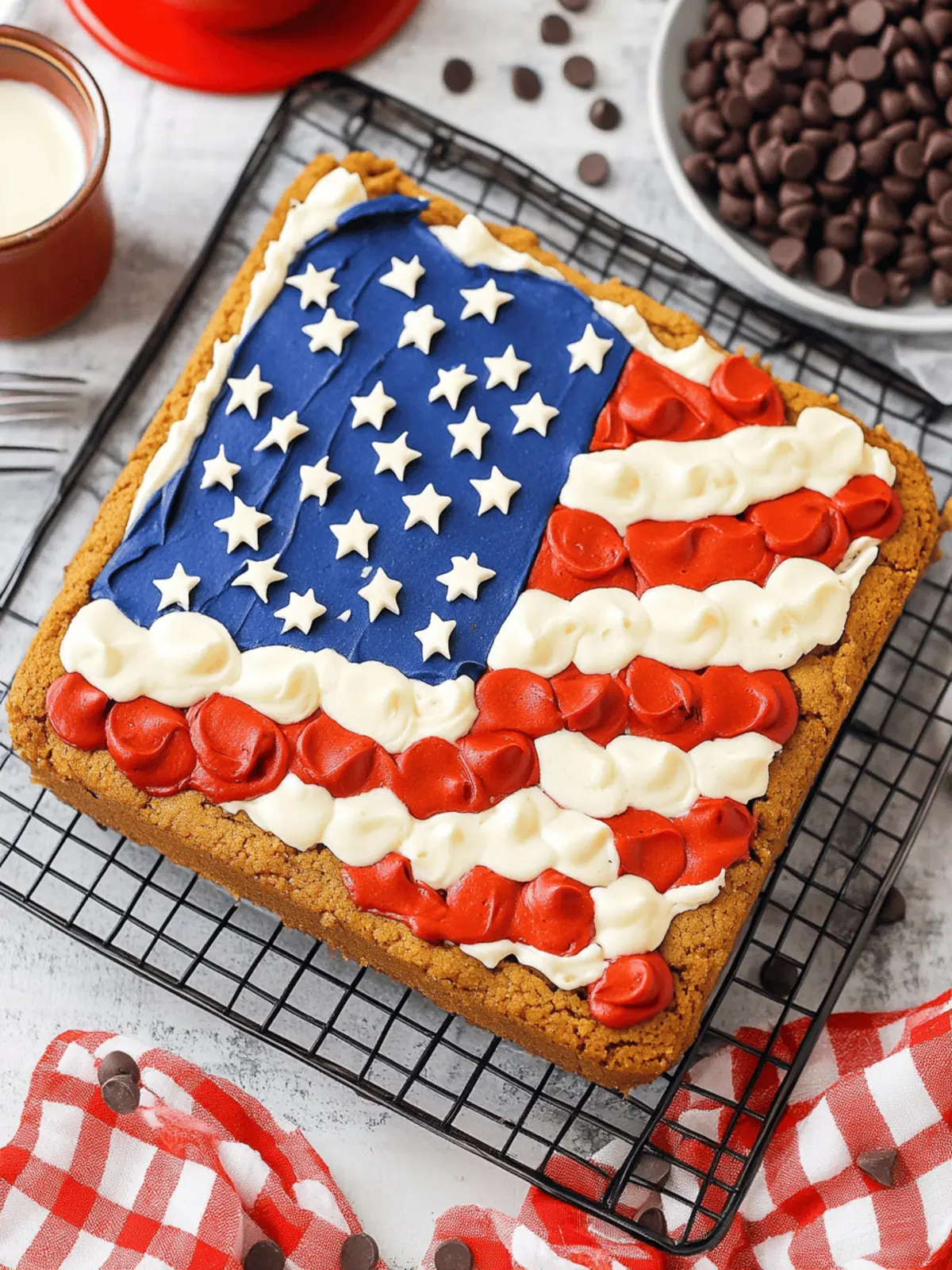 Flag Chocolate Chip Cookie Cake