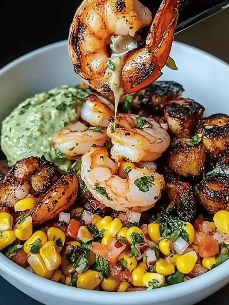 Grilled Shrimp Bowl With Corn Salsa