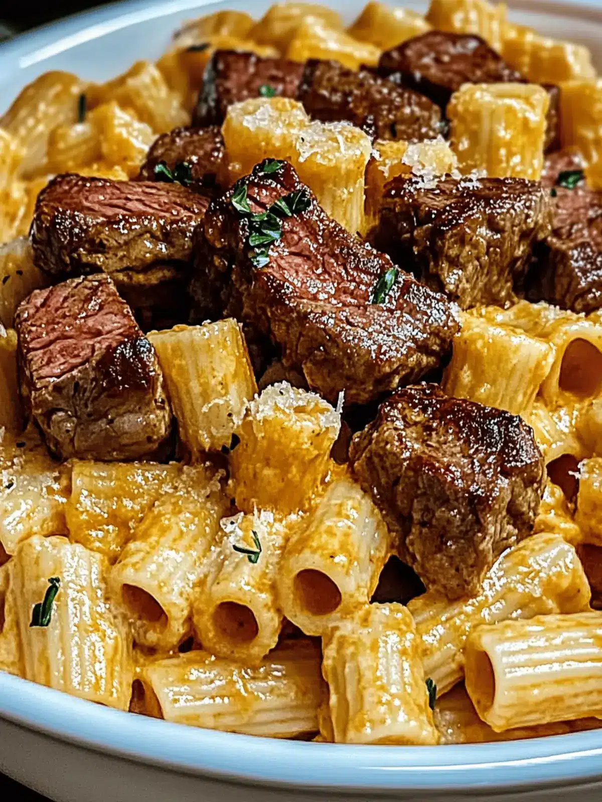 Cajun Steak Tips with Cheesy Rigatoni for Dinner Bliss