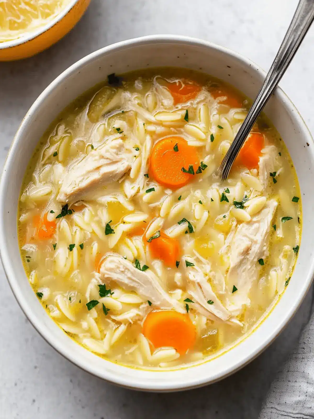 Cozy Up with My Lemon Chicken Orzo Soup for Easy Comfort