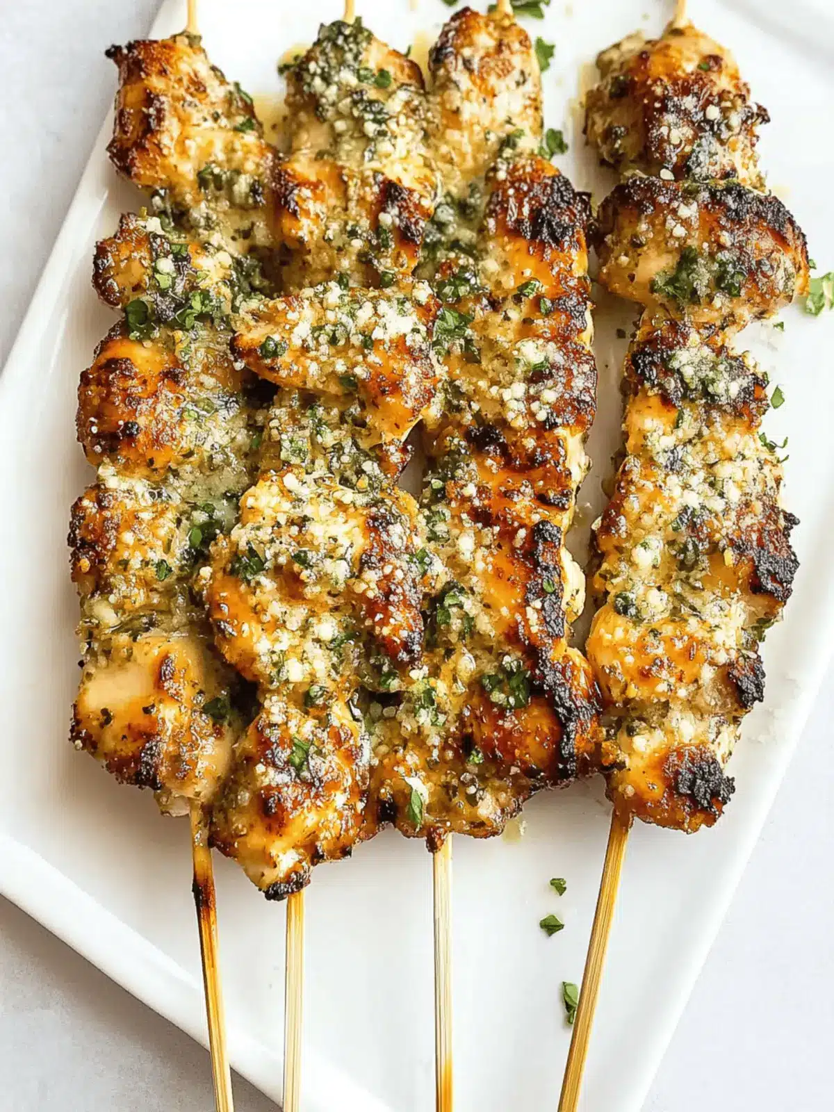 Ranch Garlic Parmesan Chicken Skewers