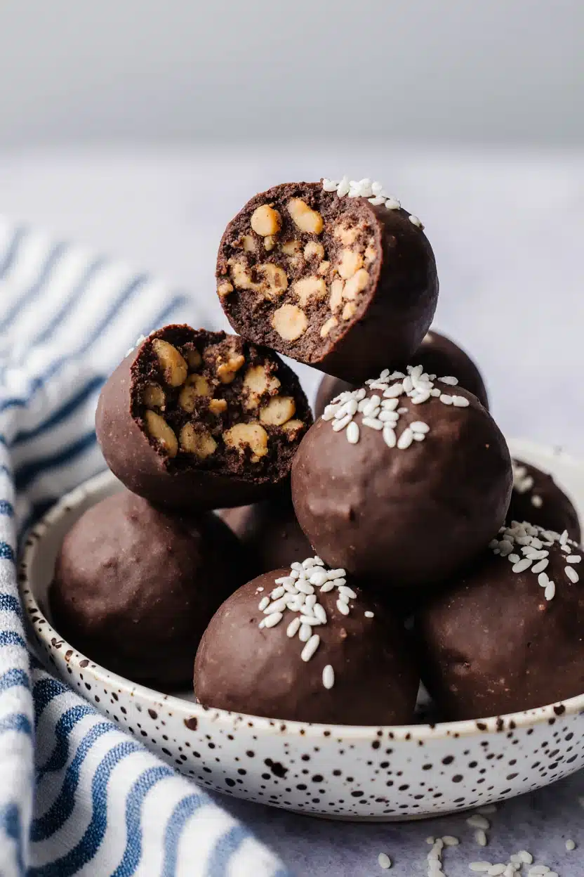 No-Bake Vegan Peanut Butter Chocolate Bliss Balls