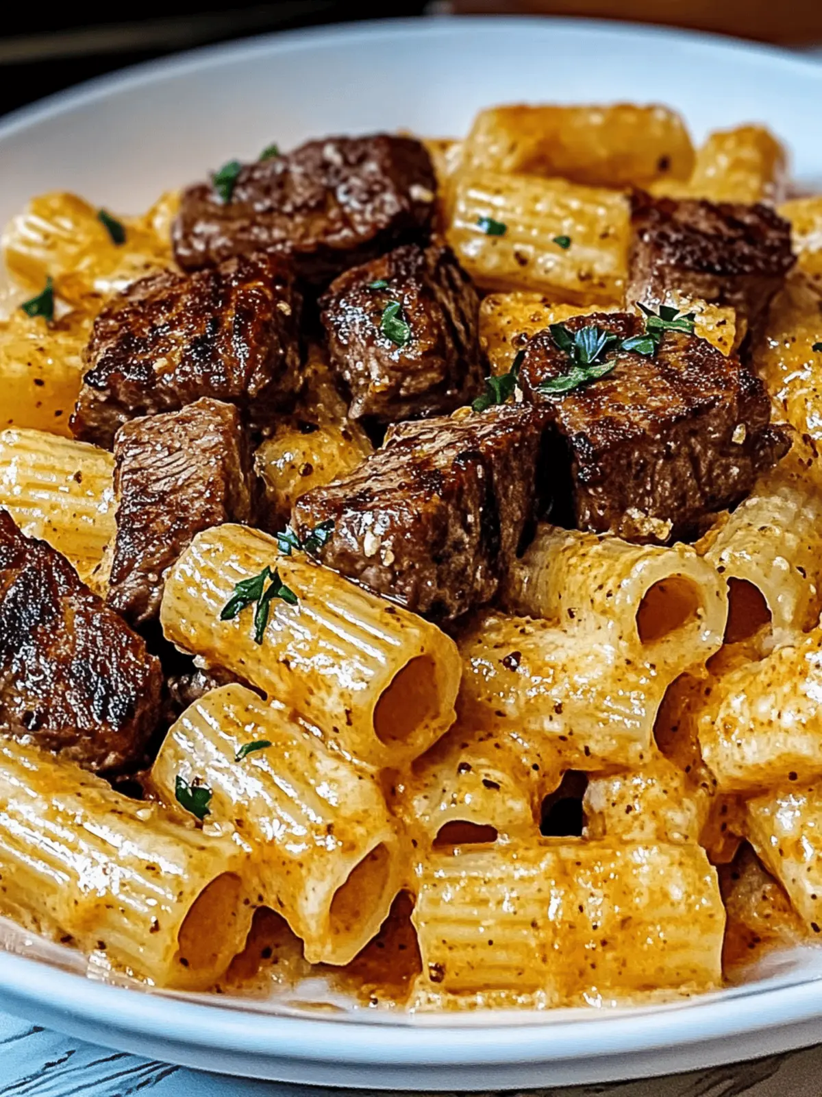Cajun Steak Tips with Cheesy Rigatoni for Dinner Bliss