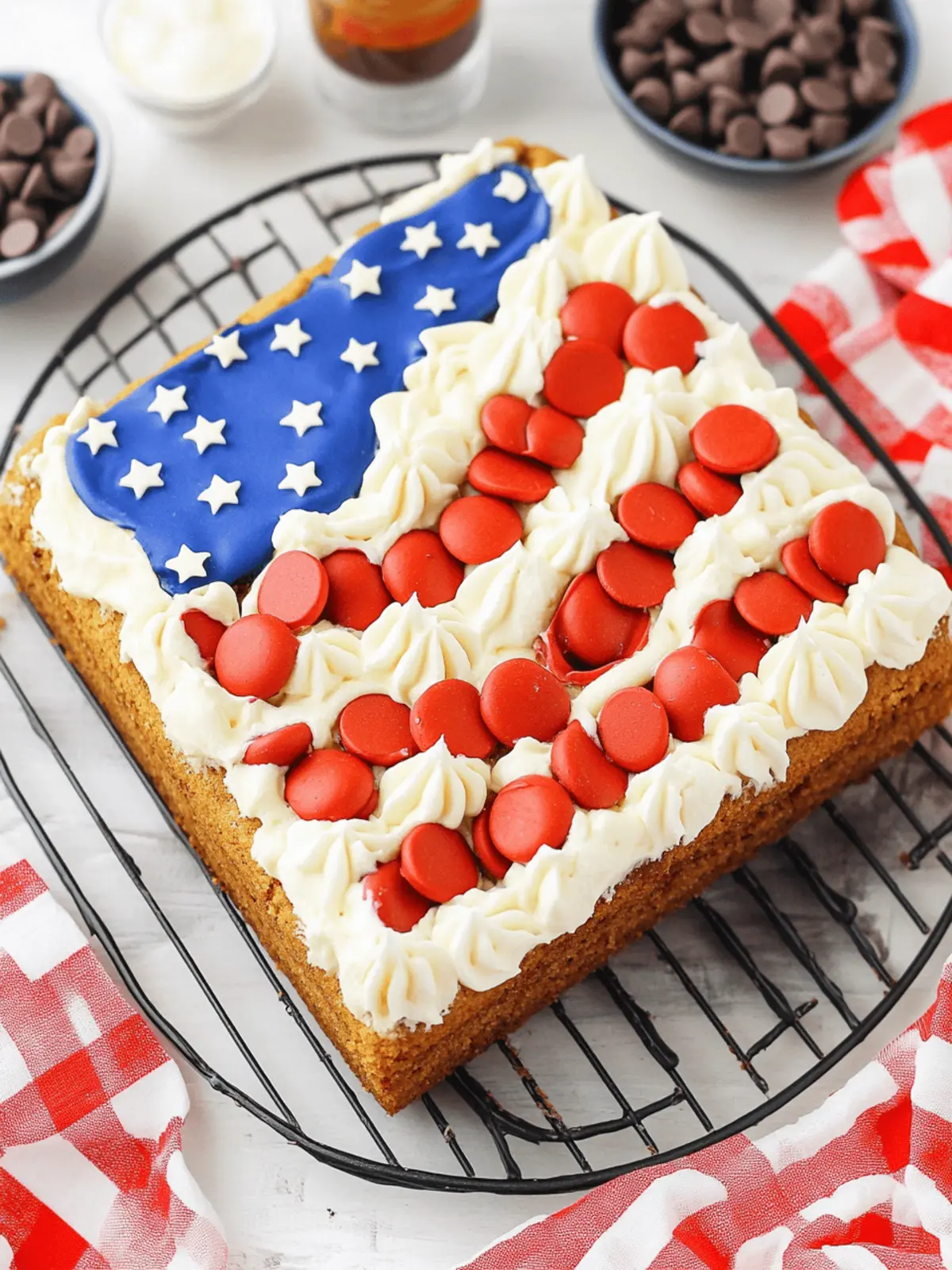 Celebrate with Flag Chocolate Chip Cookie Cake Delight