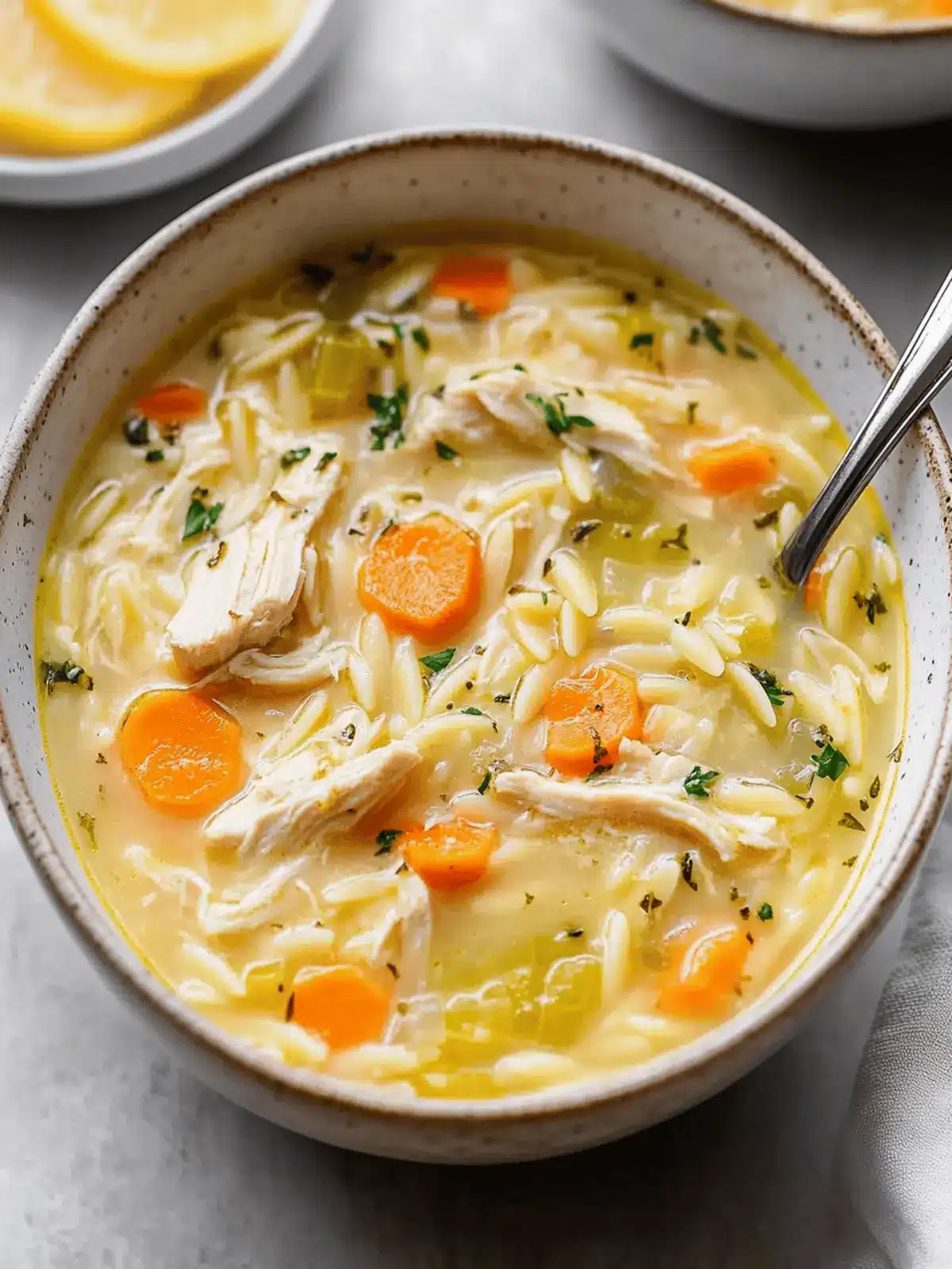 Cozy Up with My Lemon Chicken Orzo Soup for Easy Comfort