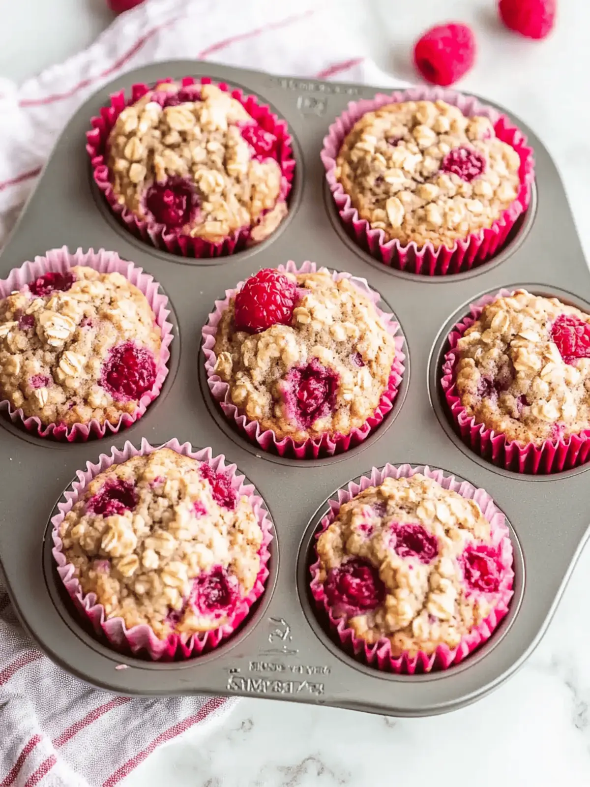 Raspberry Protein Oatmeal Muffins for a Healthy Morning Boost