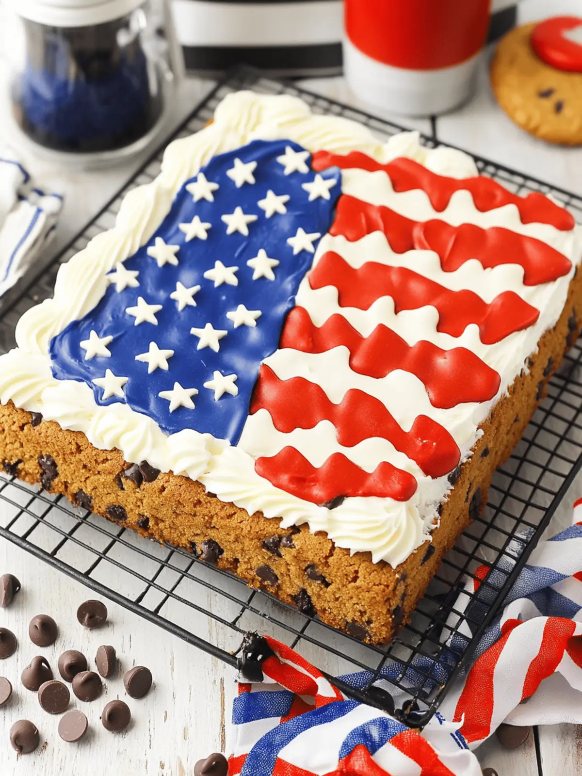 Celebrate with Flag Chocolate Chip Cookie Cake Delight
