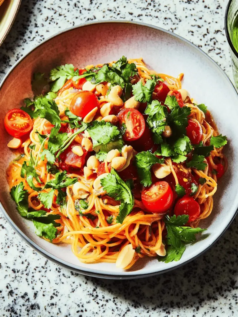 Cold Noodles With Tomatoes and Peanut Sauce