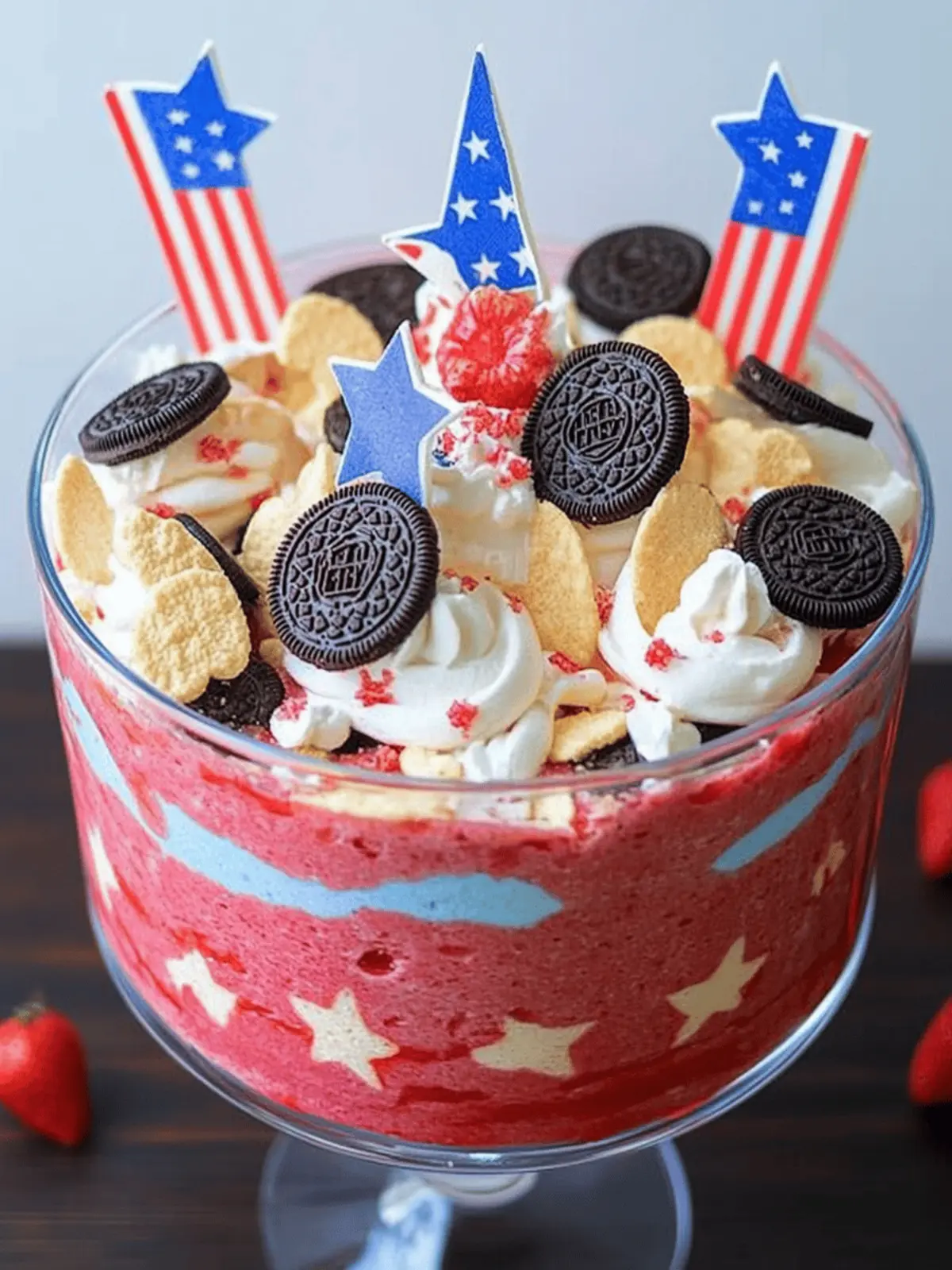 Patriotic Red White and Blue Oreo Trifle Dessert You’ll Love
