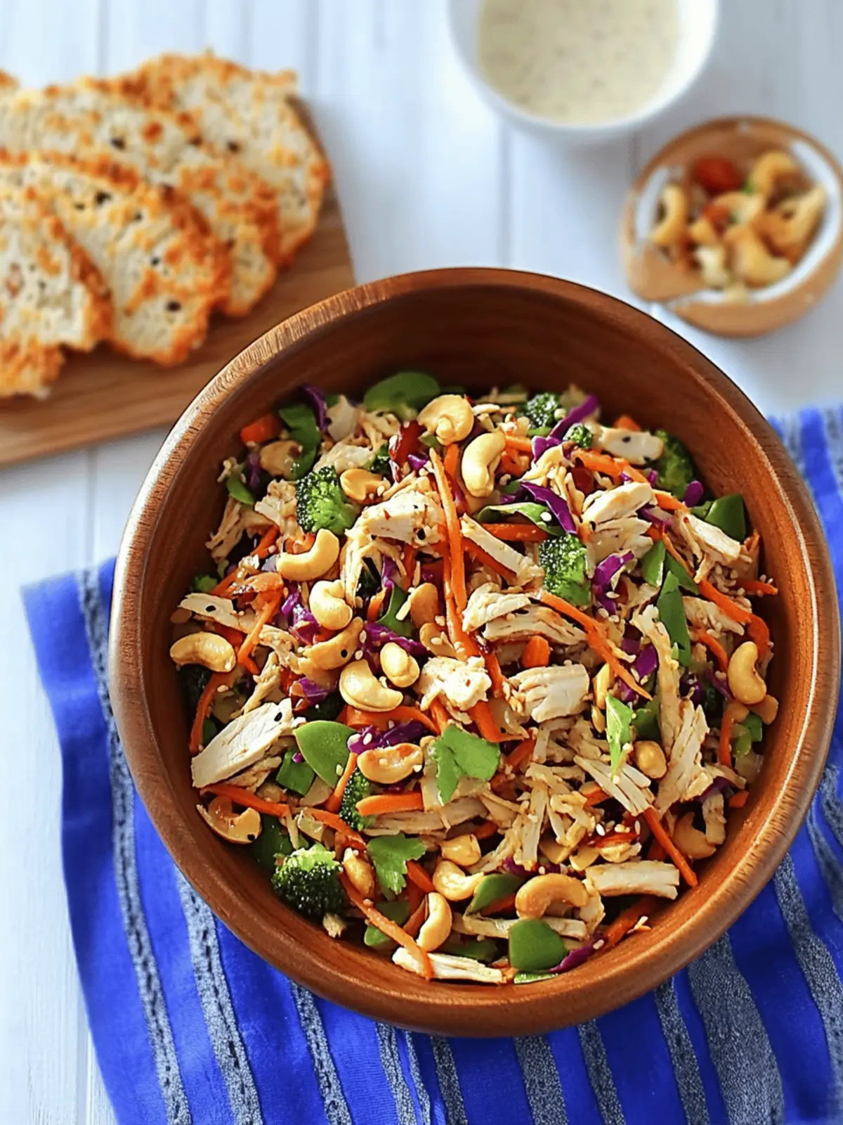 Chicken Cashew Crunch Salad with Sesame Dressing