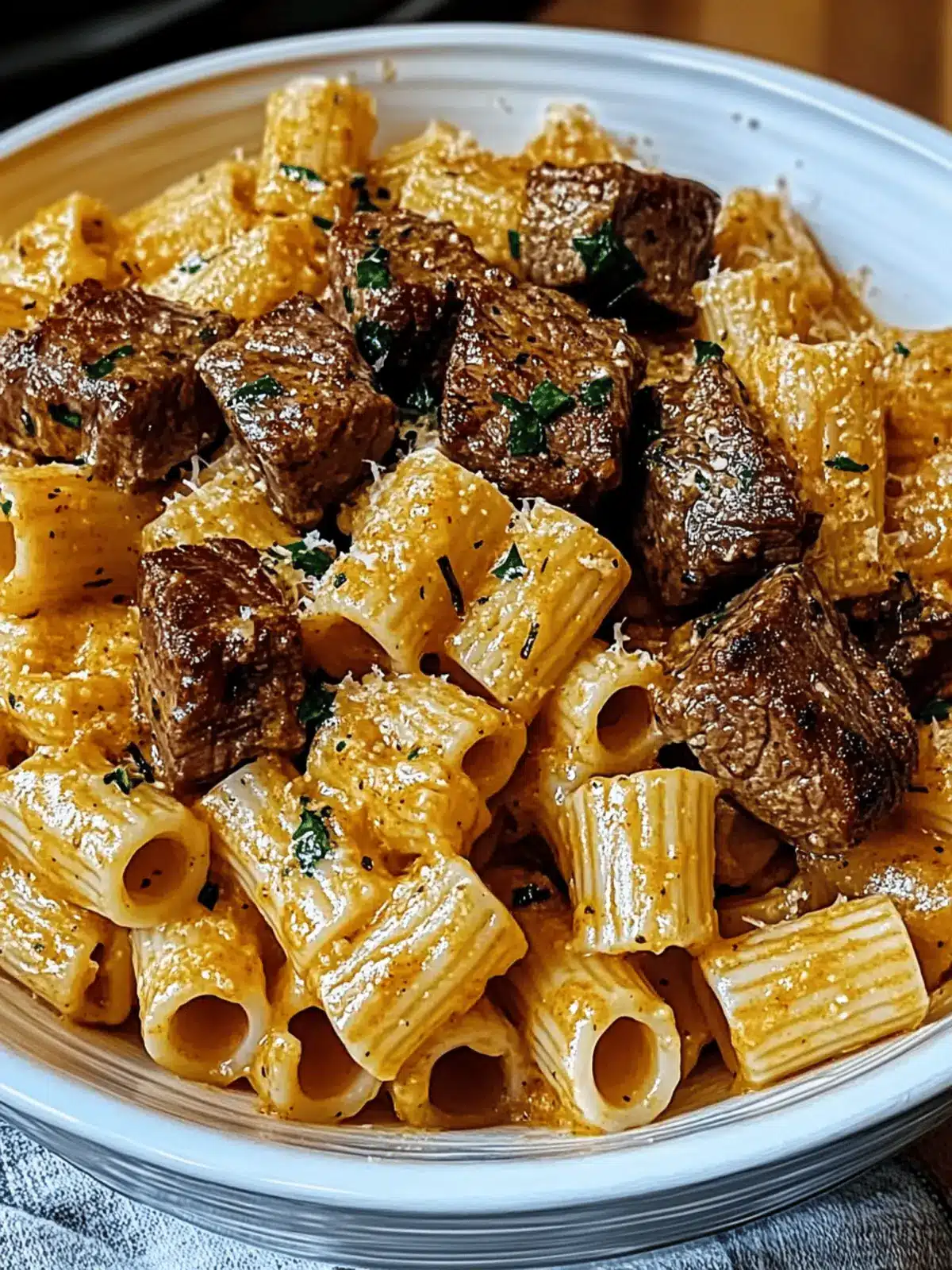 Cajun Steak Tips with Cheesy Rigatoni for Dinner Bliss