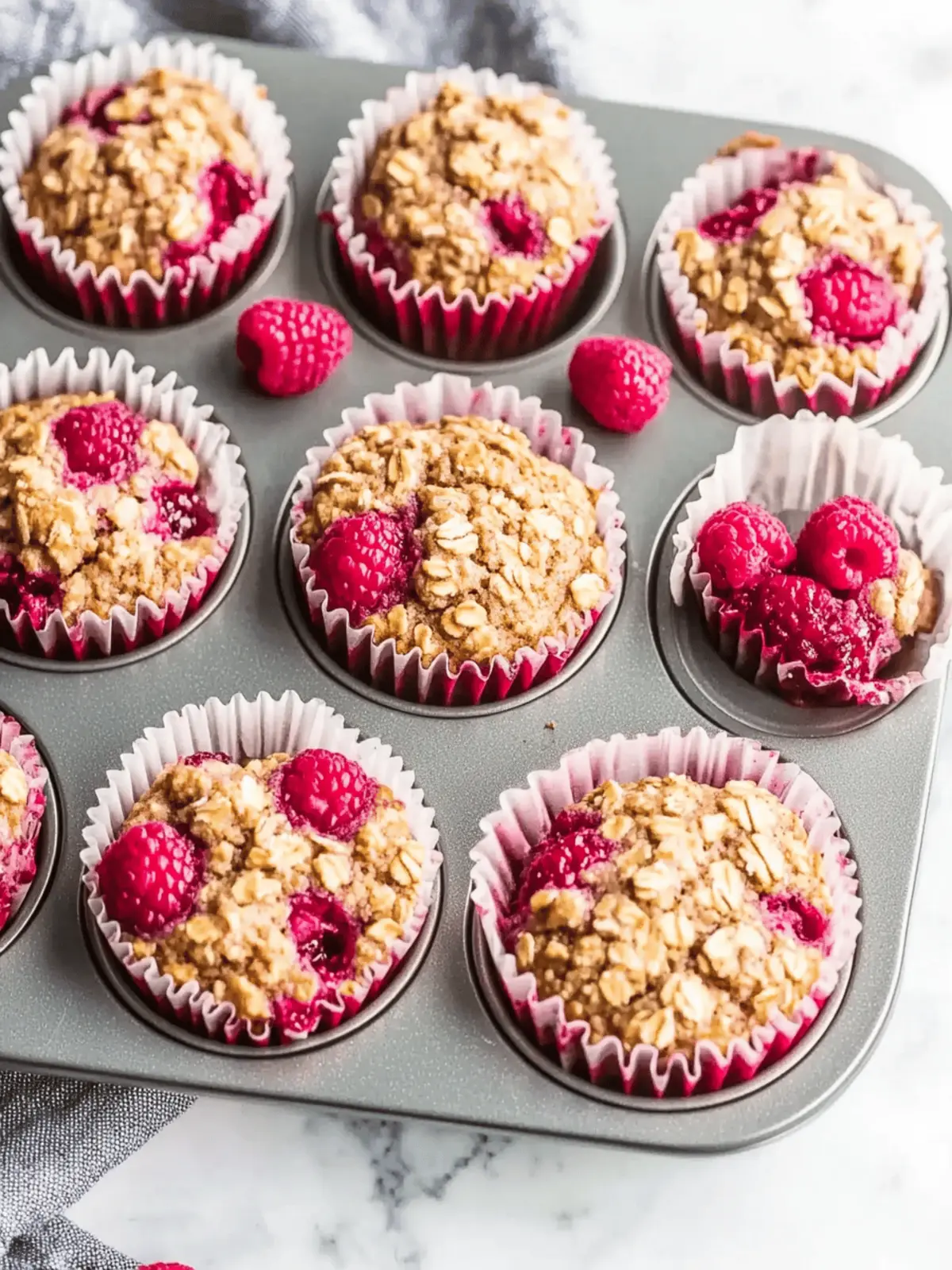 Raspberry Protein Oatmeal Muffins for a Healthy Morning Boost
