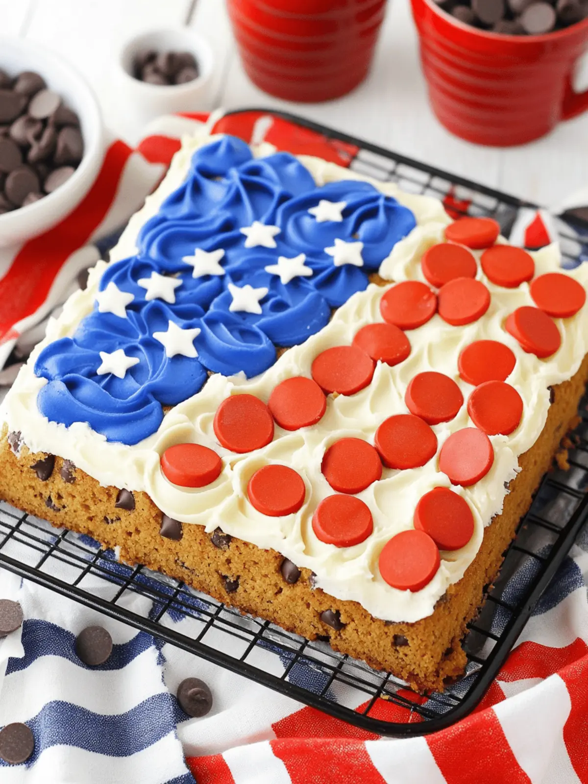 Celebrate with Flag Chocolate Chip Cookie Cake Delight