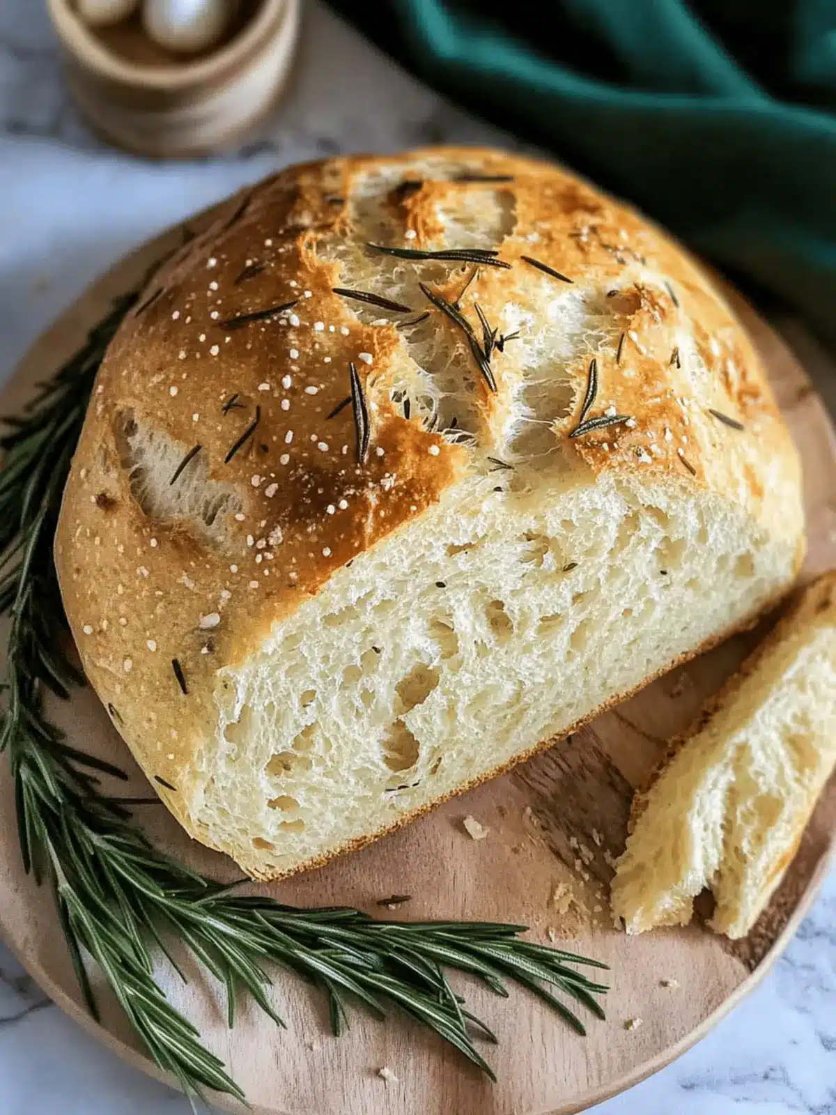 Rosemary Garlic No-Knead Bread