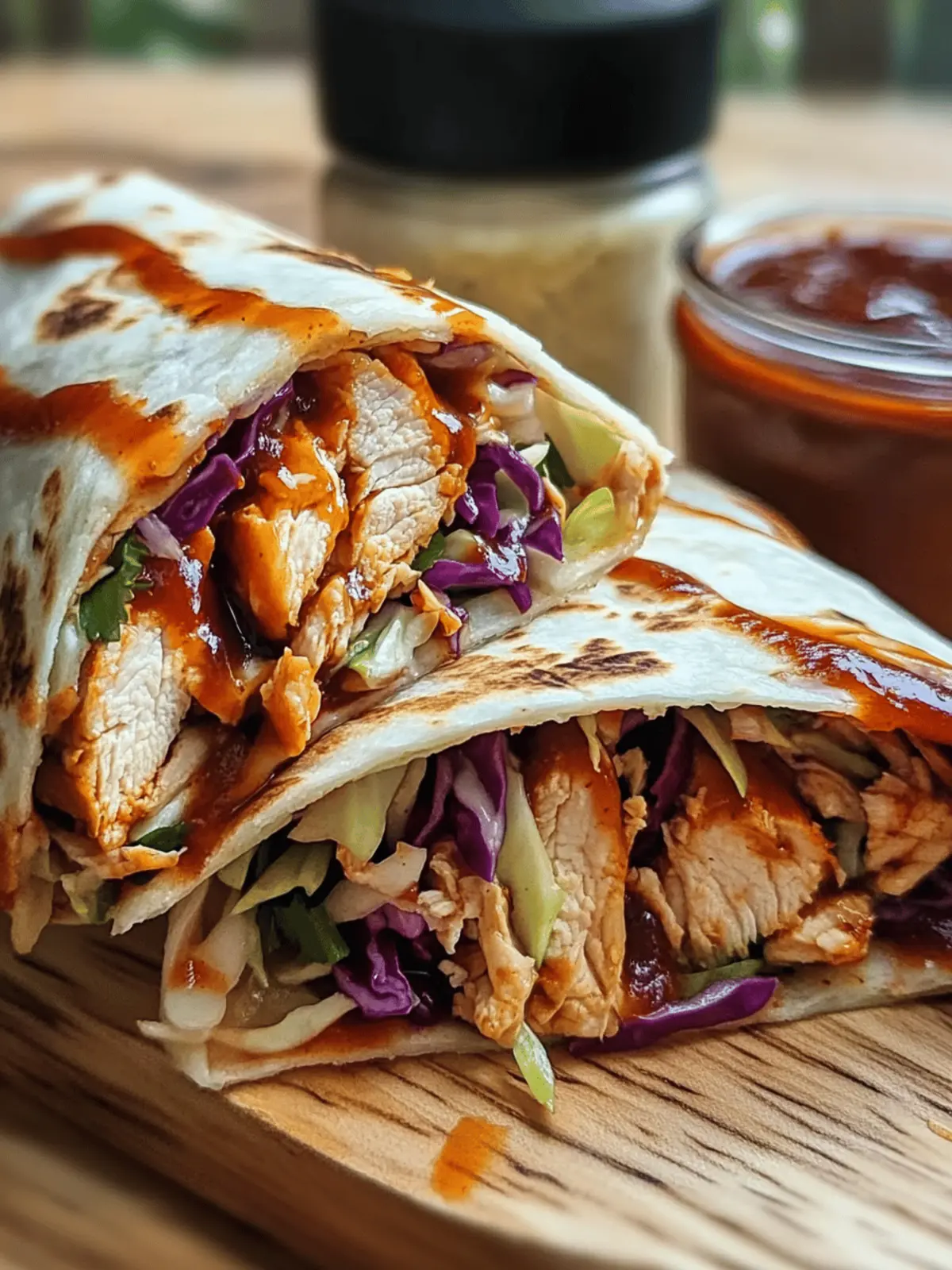 BBQ Chicken Coleslaw Wraps