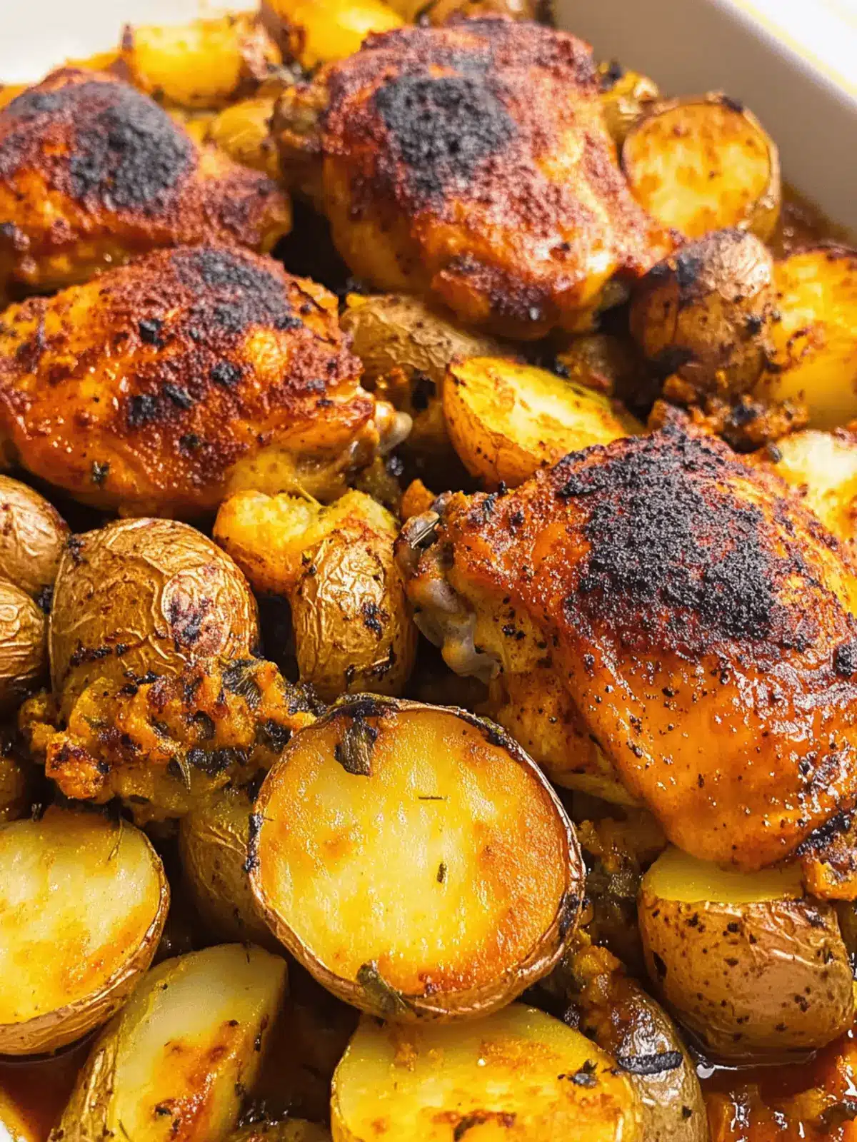 BBQ Chicken Thighs with Roasted Potatoes