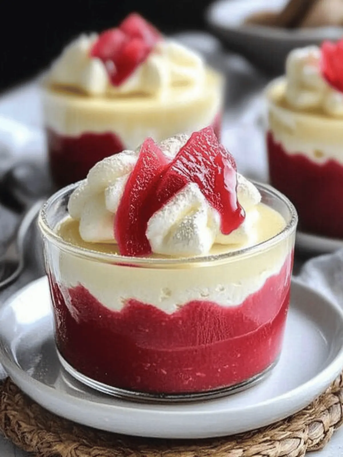 Rhubarb Cheesecake Creams: Effortless No-Bake Delight! 3 Rhubarb Cheesecake Creams