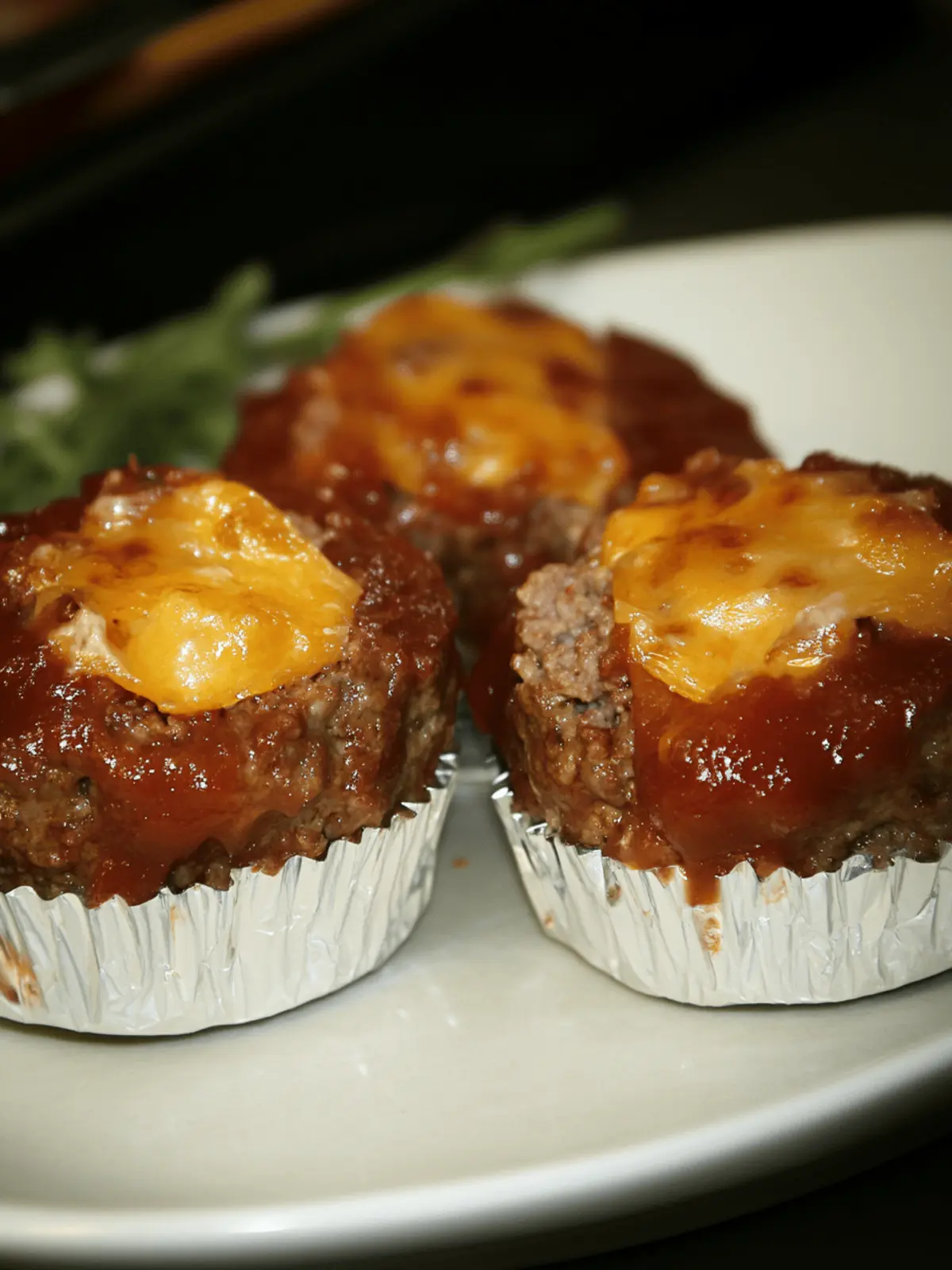 Cheddar-Stuffed Mini Meatloaves with Chipotle Kick 3 Cheddar-Stuffed Mini Meatloaves