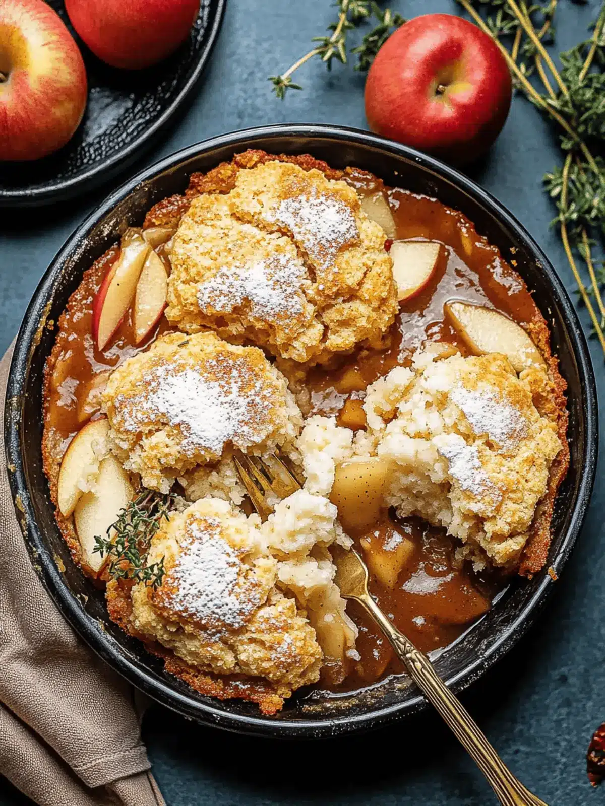 Dairy-Free Apple Cobbler with Cheddar Herb Biscuits