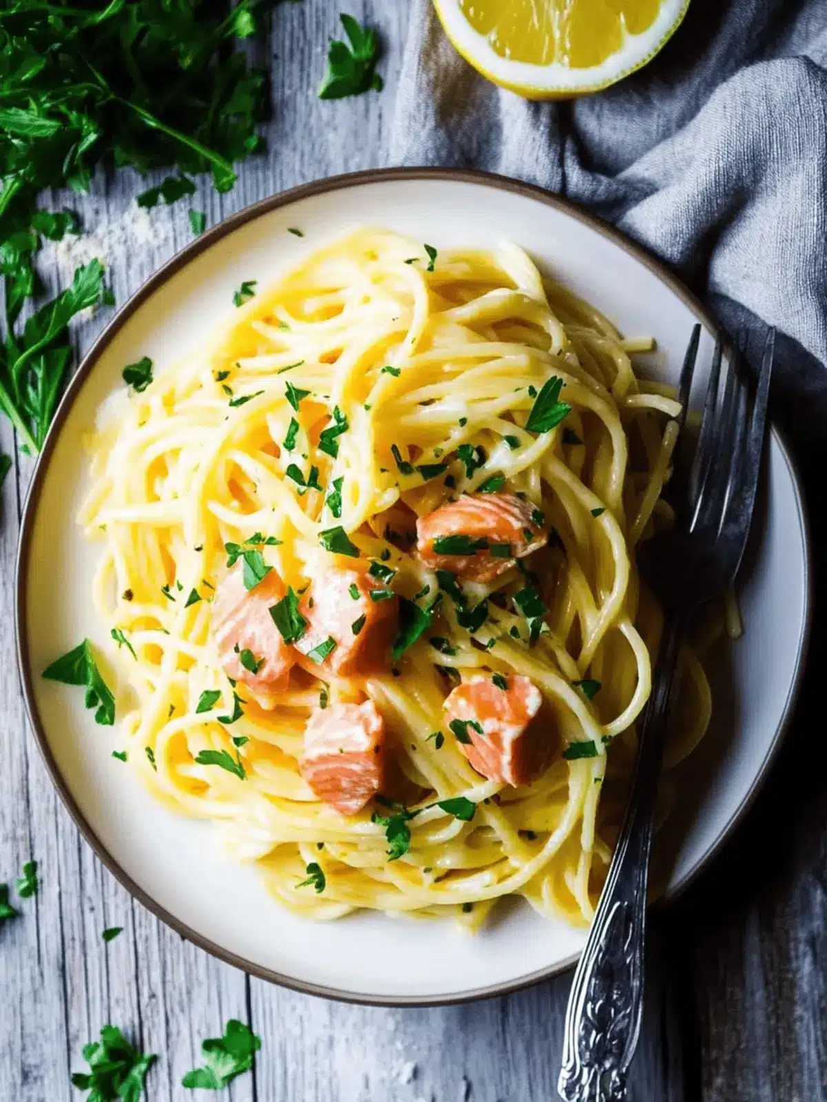 Smoked Salmon Pasta Carbonara