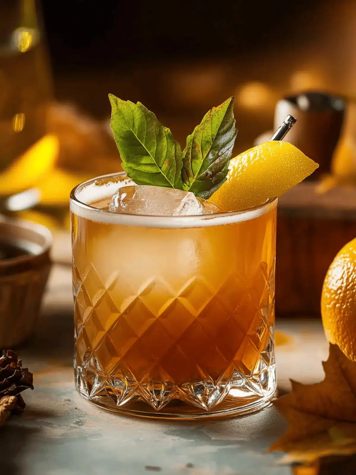 Maple Bourbon Smash Cocktail