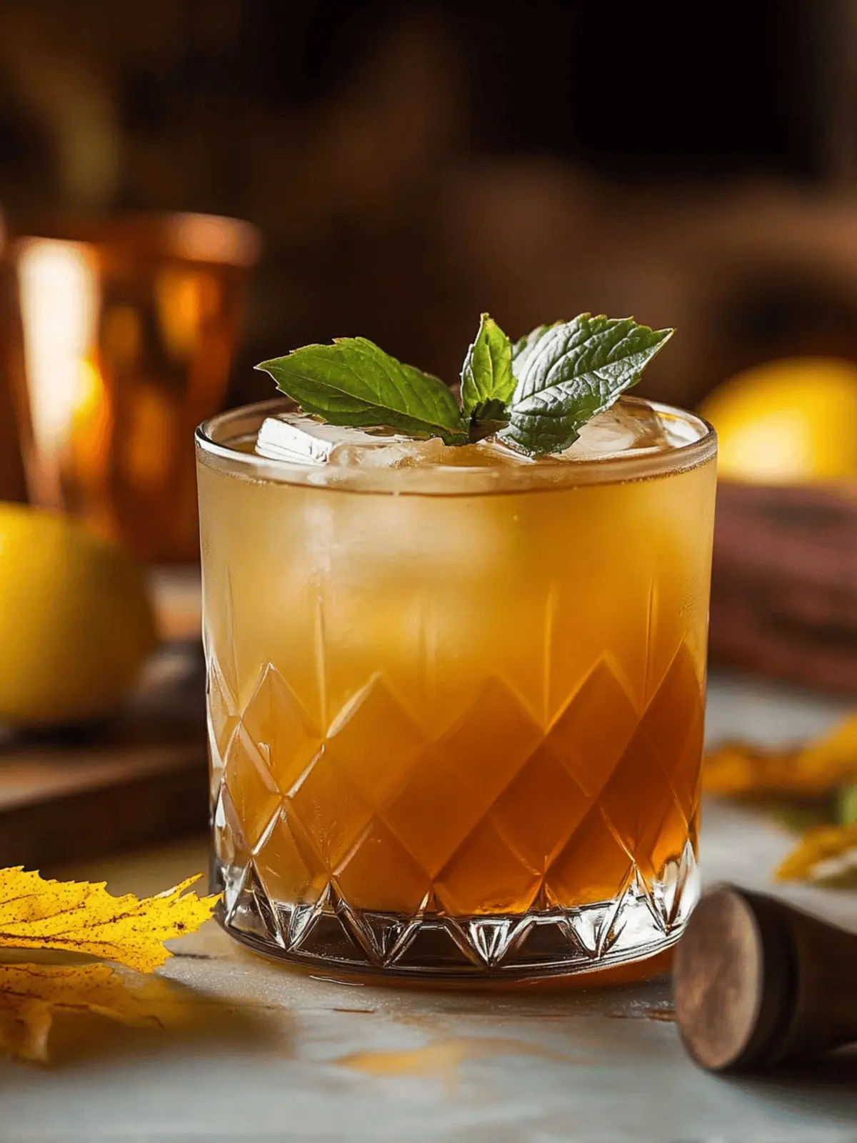 Maple Bourbon Smash Cocktail