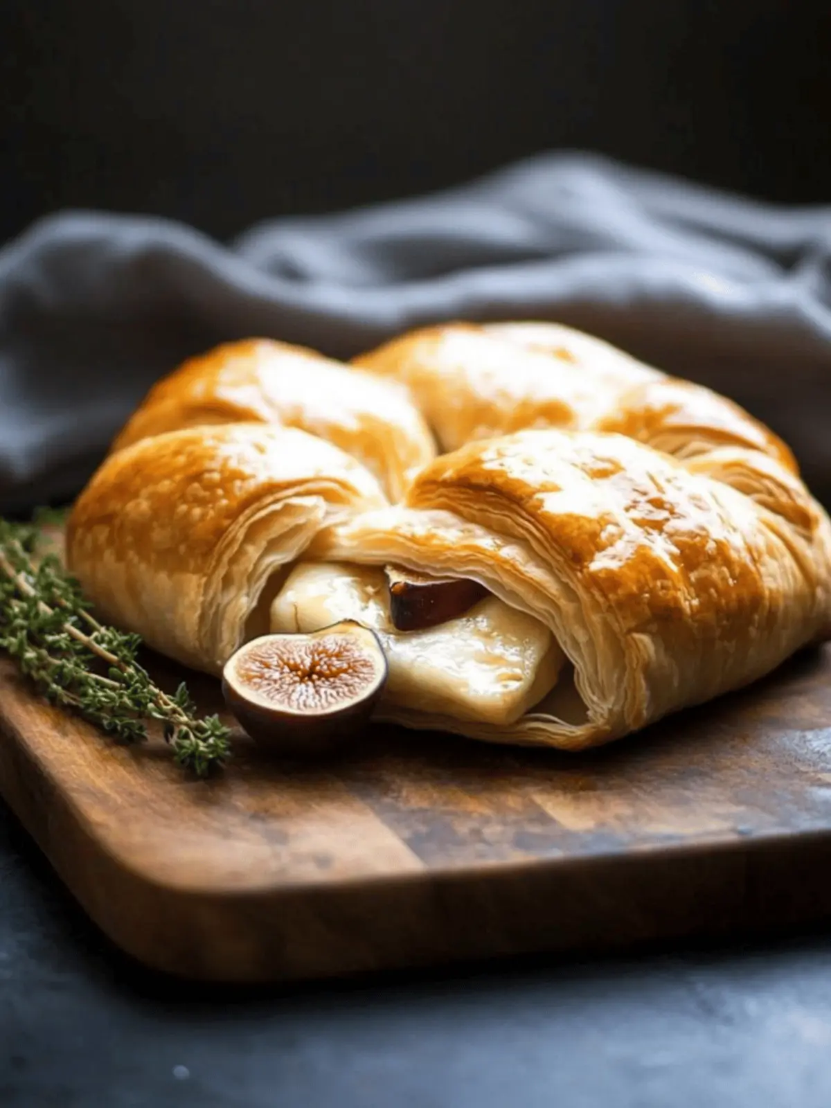 Baked Brie in Puff Pastry with Honey and Fig
