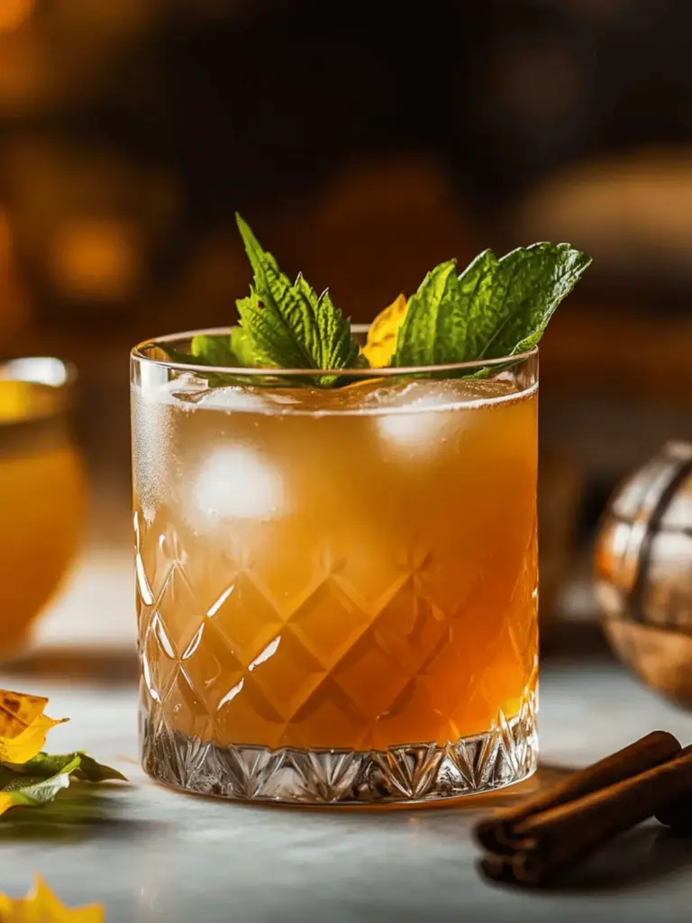 Maple Bourbon Smash Cocktail