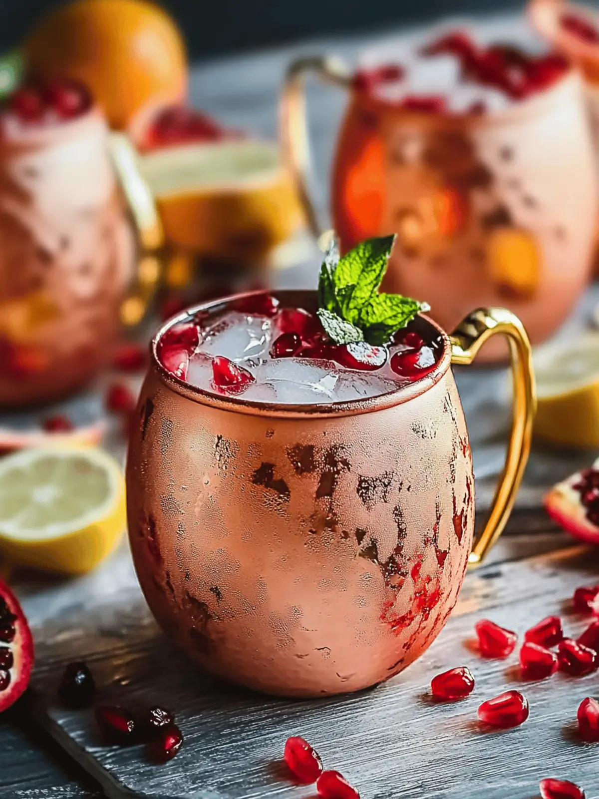 Pomegranate Moscow Mule Cocktail