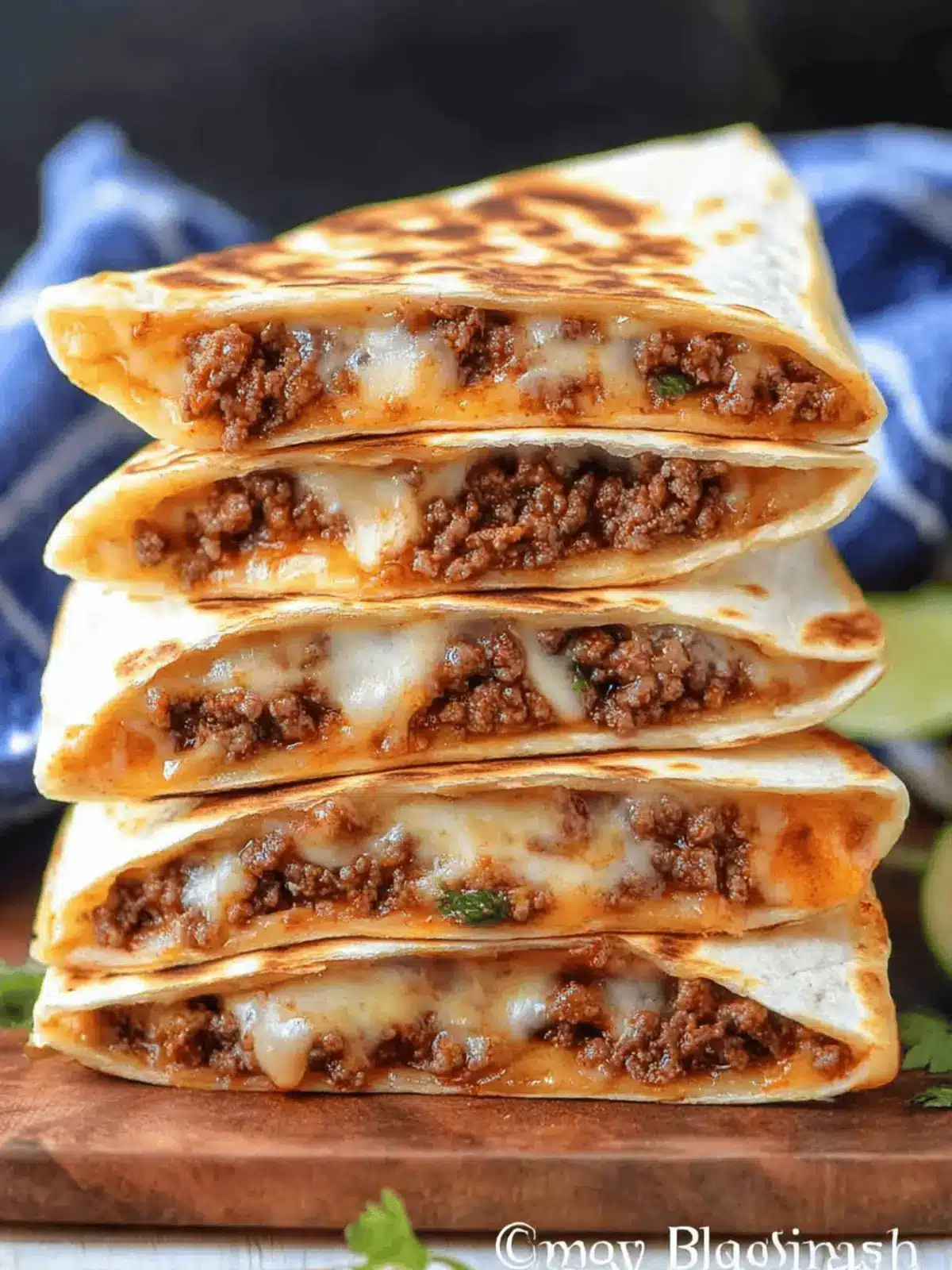 Cheesy Ground Beef Quesadillas