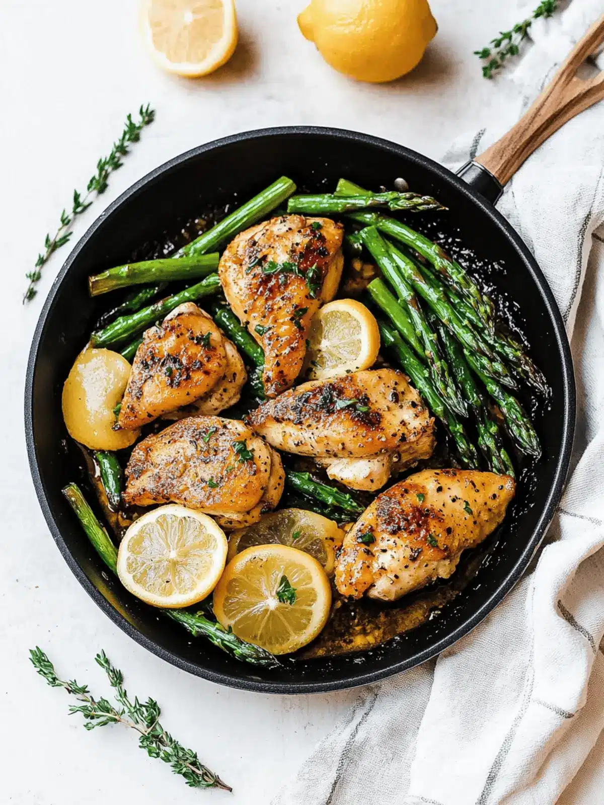 One Pan Lemon Garlic Chicken & Asparagus