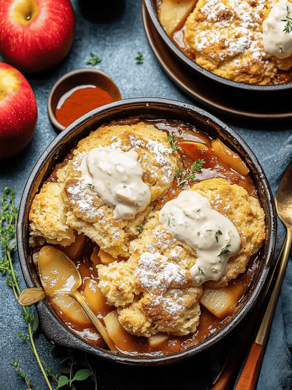 Dairy-Free Apple Cobbler with Cheddar Herb Biscuits
