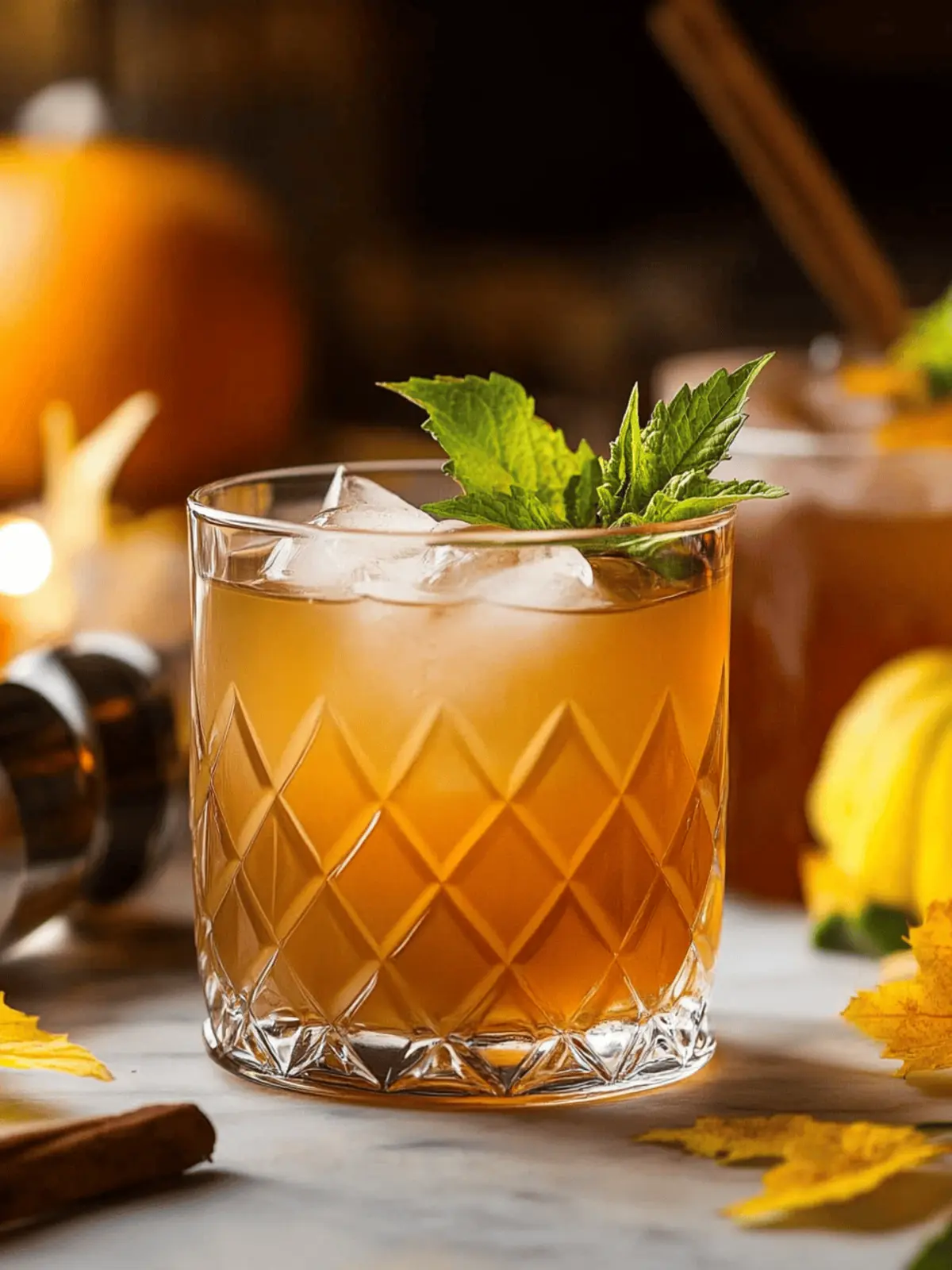 Maple Bourbon Smash Cocktail