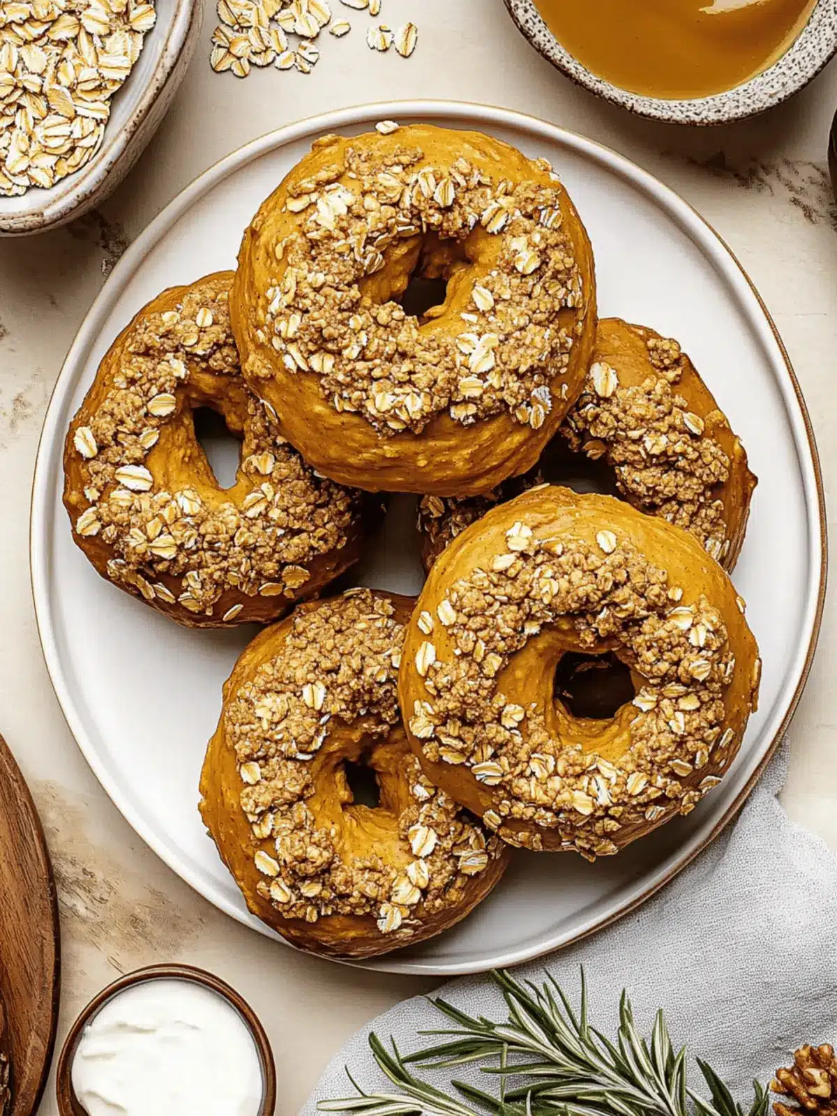 Homemade Pumpkin Oat Bagels