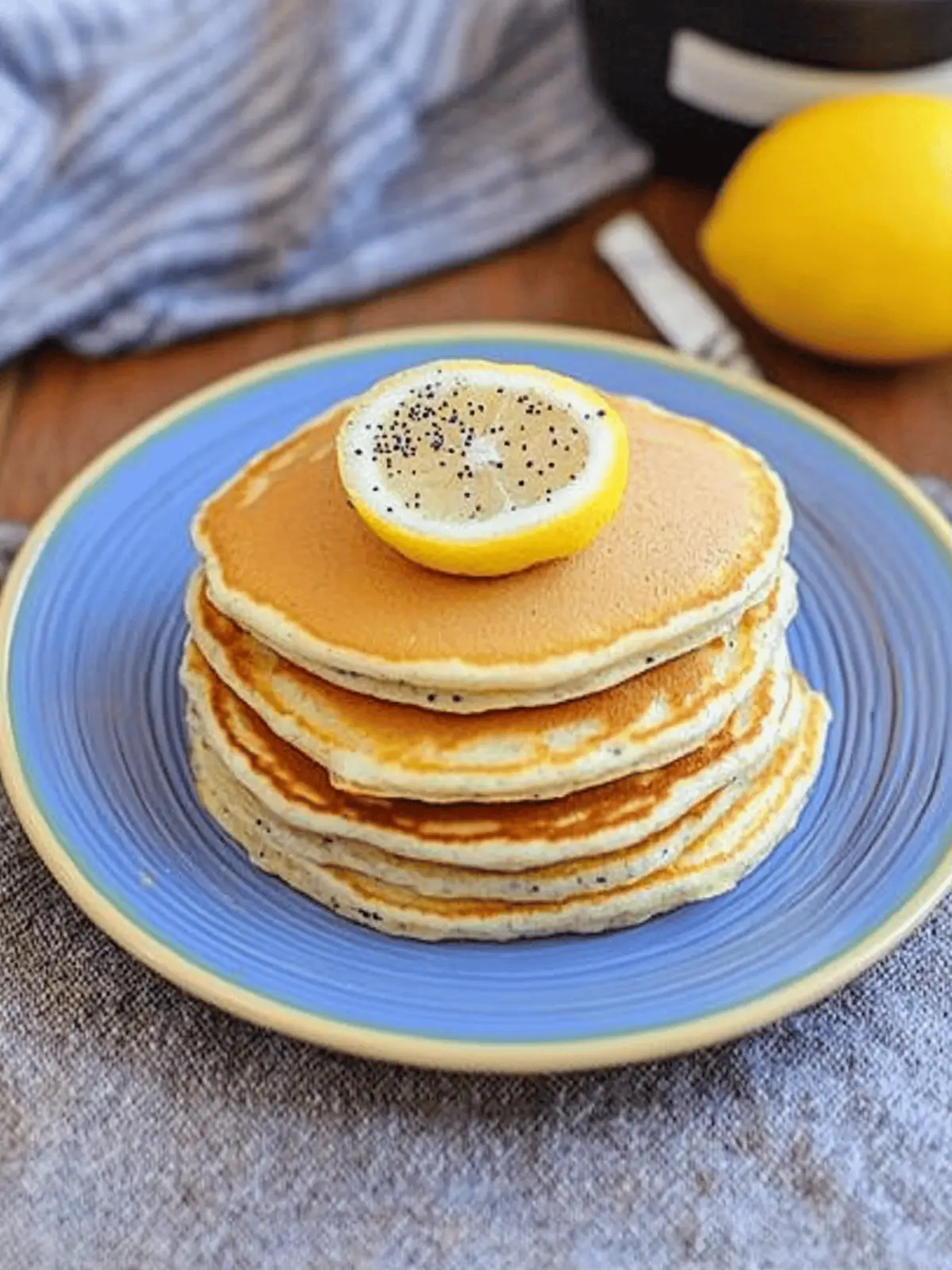 Lemon Poppy Seed Cottage Cheese Pancakes