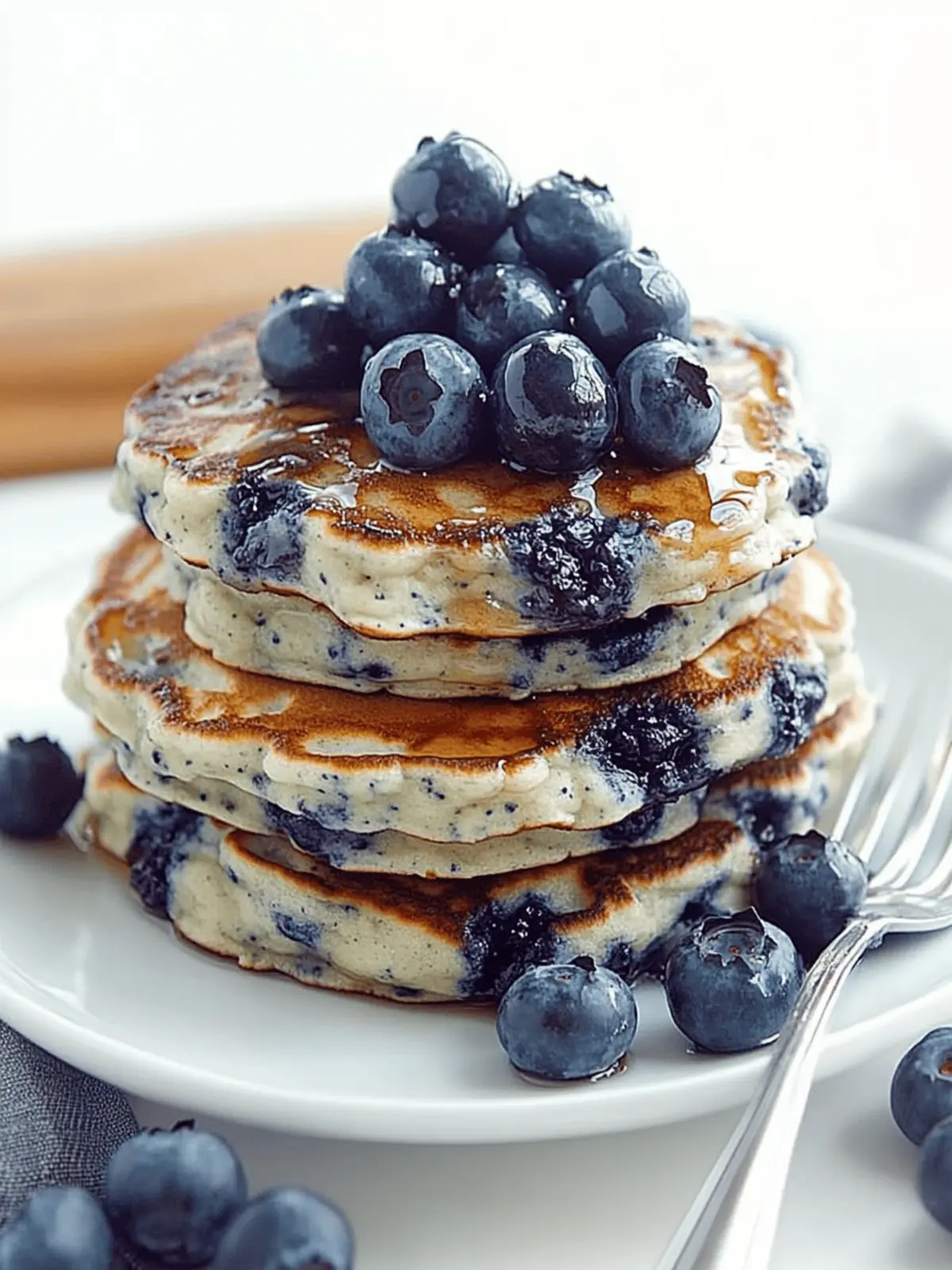 Blueberry Cottage Cheese Pancakes