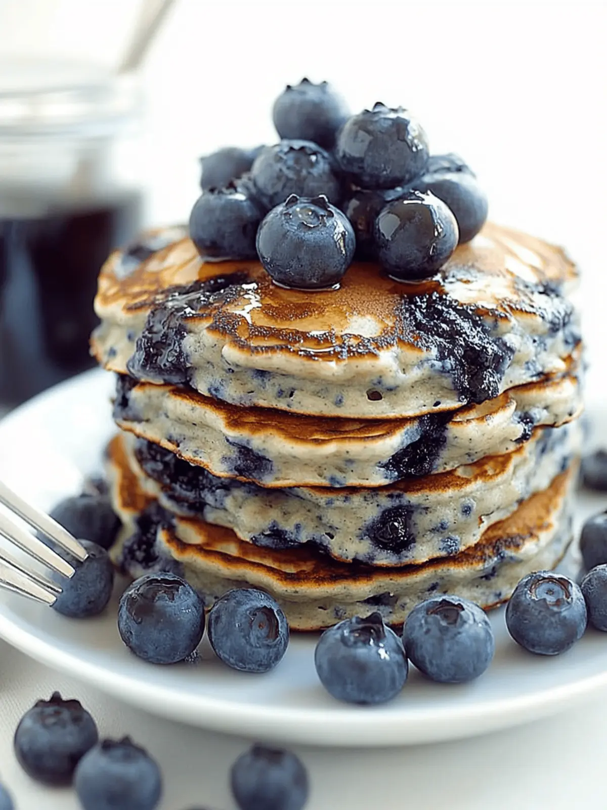 Blueberry Cottage Cheese Pancakes