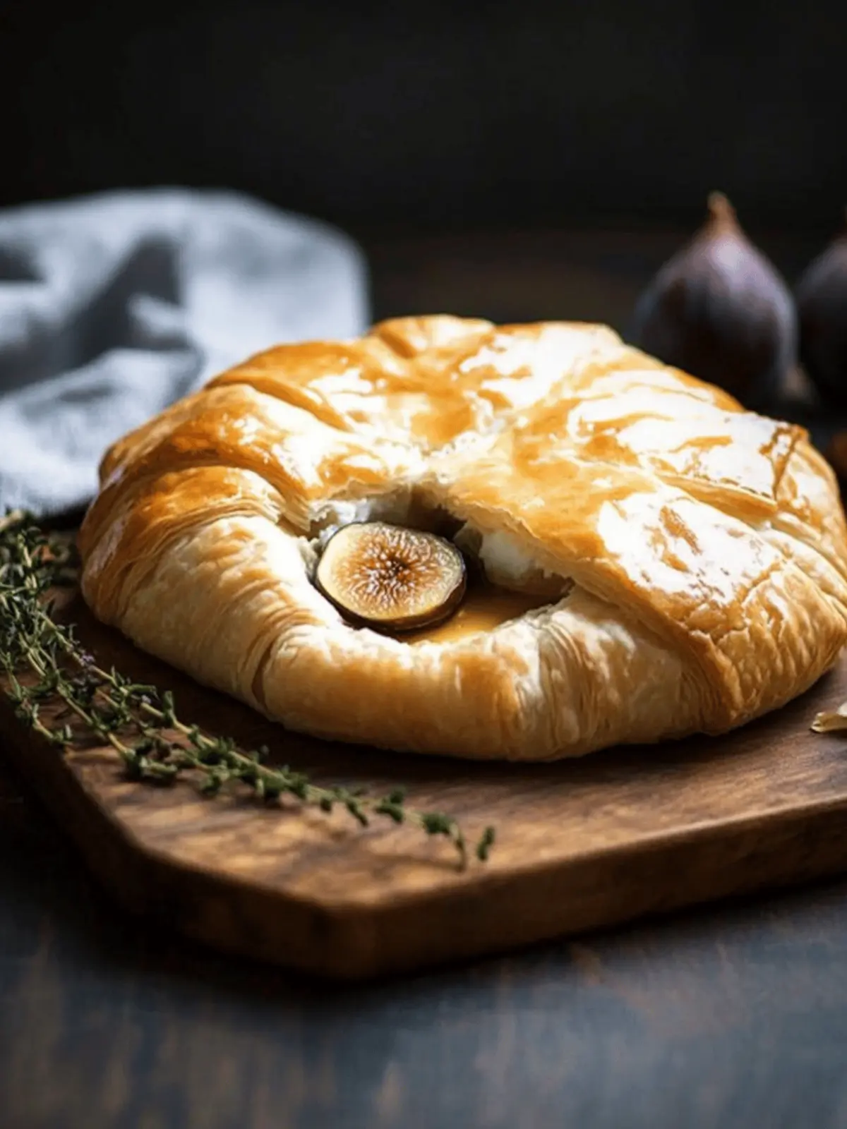 Baked Brie in Puff Pastry with Honey and Fig