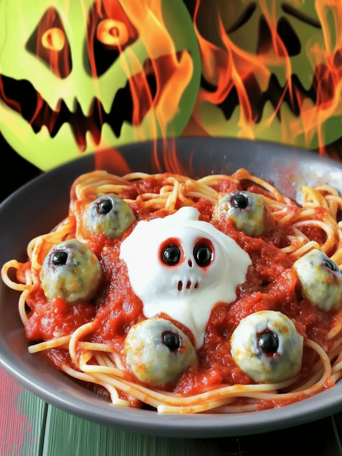 Ghoulish Eyeball Pasta With Blood Red Sauce