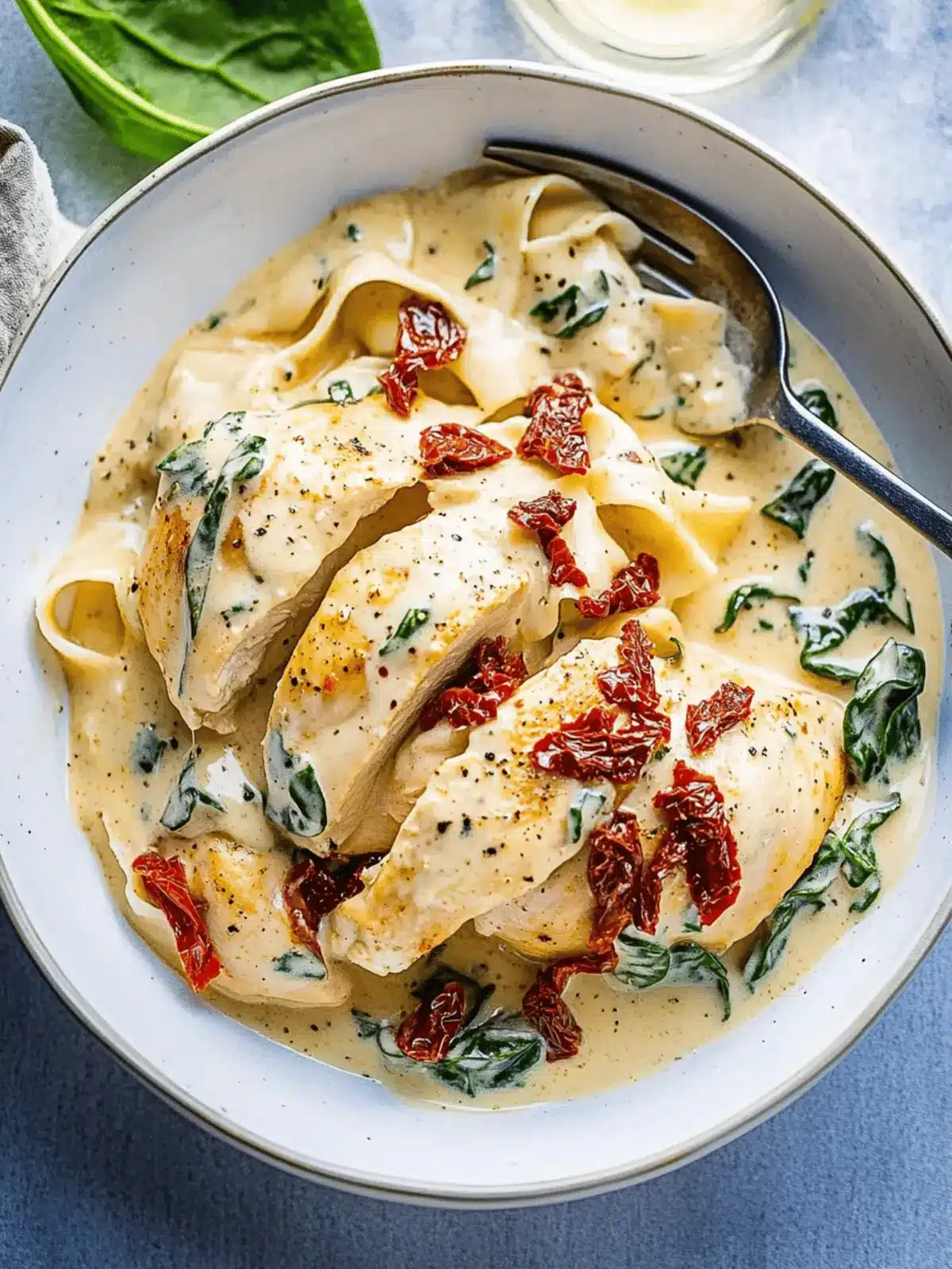 Creamy Tuscan Chicken With Spinach and Sun-Dried Tomatoes