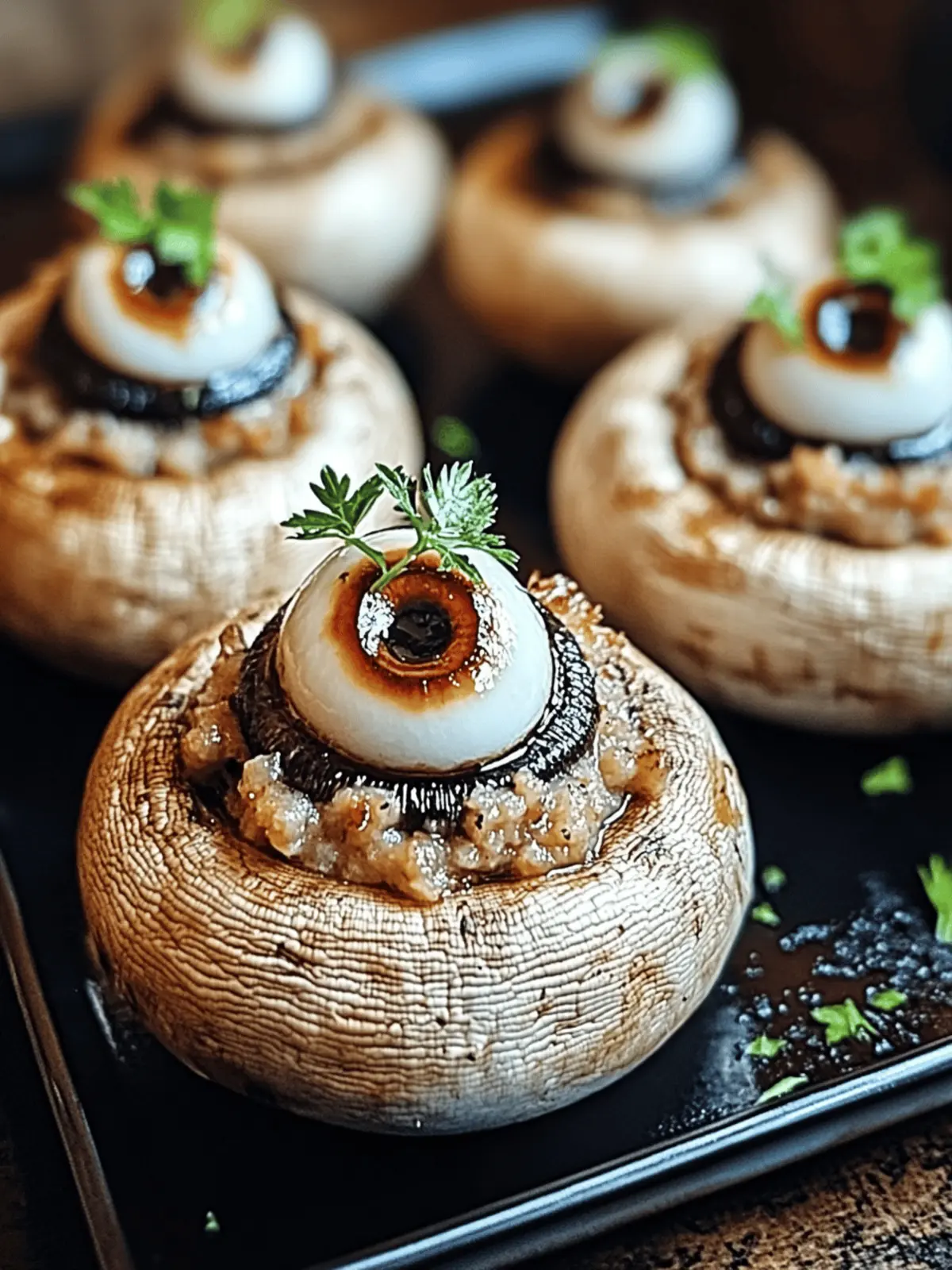 Stuffed Mushroom Eyeballs
