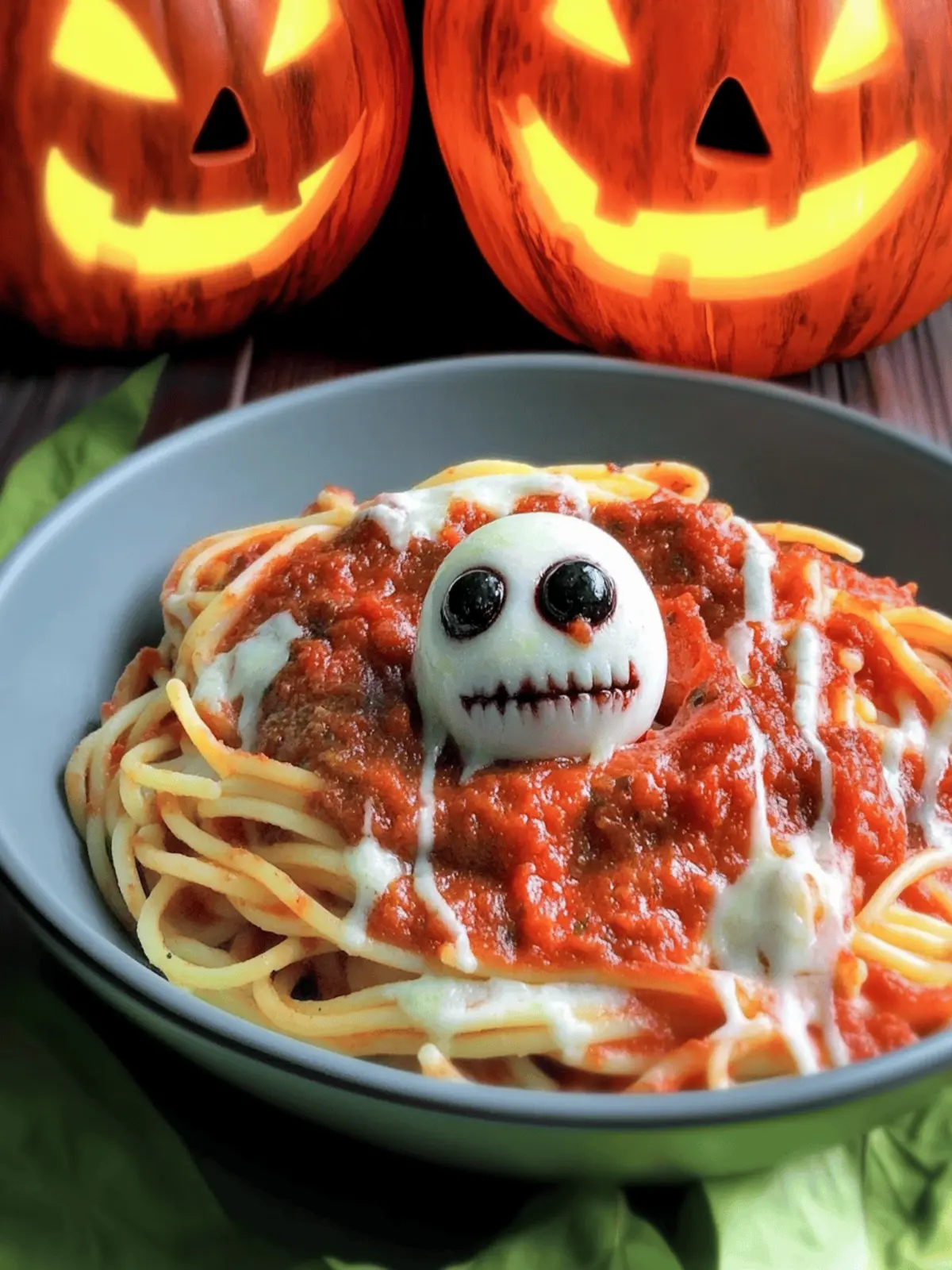 Ghoulish Eyeball Pasta With Blood Red Sauce